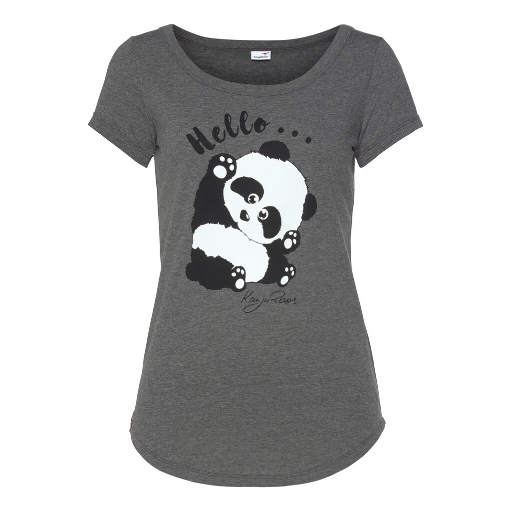 KangaROOS T-Shirt, mit niedlichem Pandaprint vorne und hinten