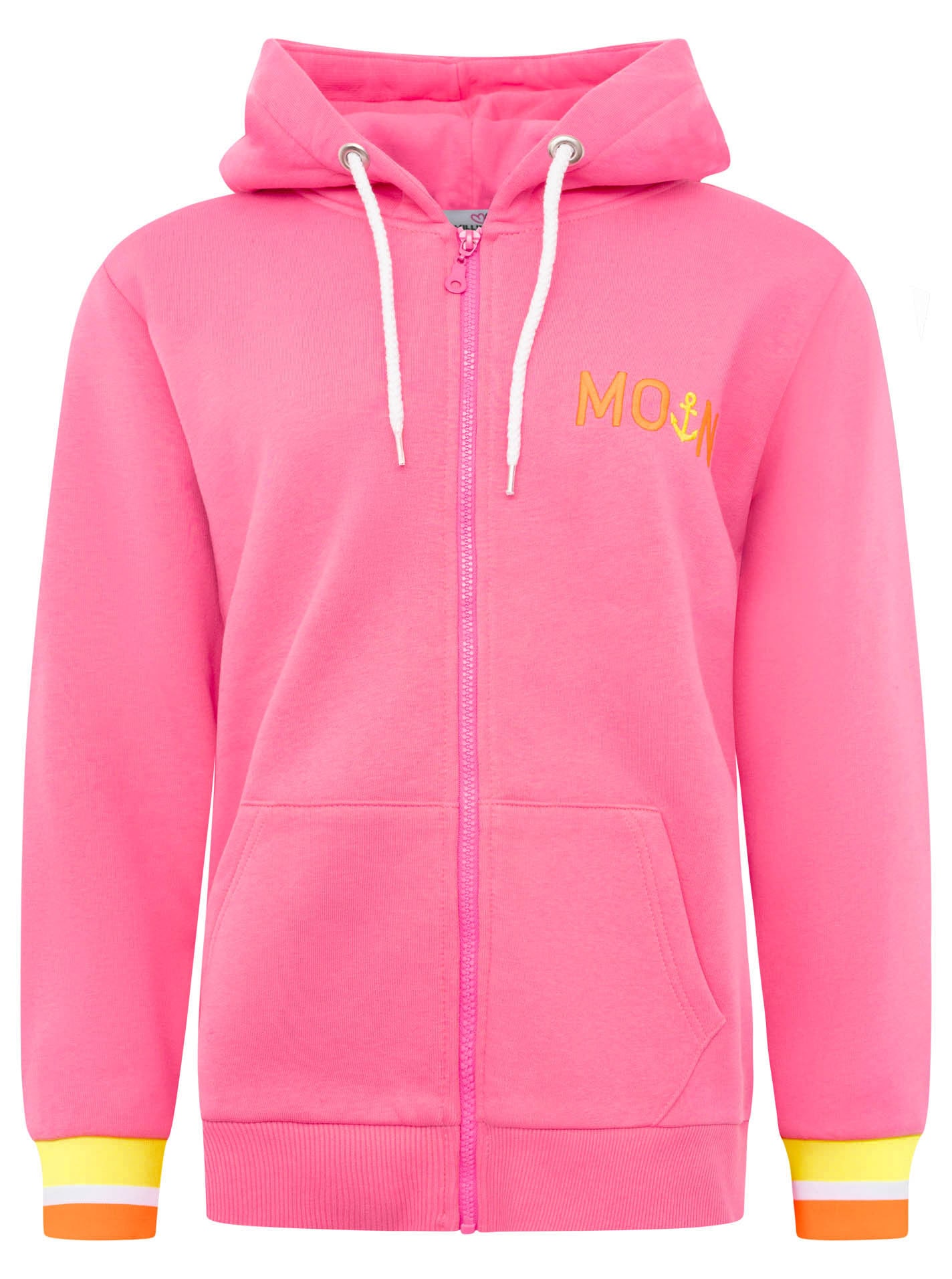 Zwillingsherz Kapuzensweatjacke »"Rahel"« Langarm, Kapuze, Reißverschluss, modisch, Schriftzug, Taschen