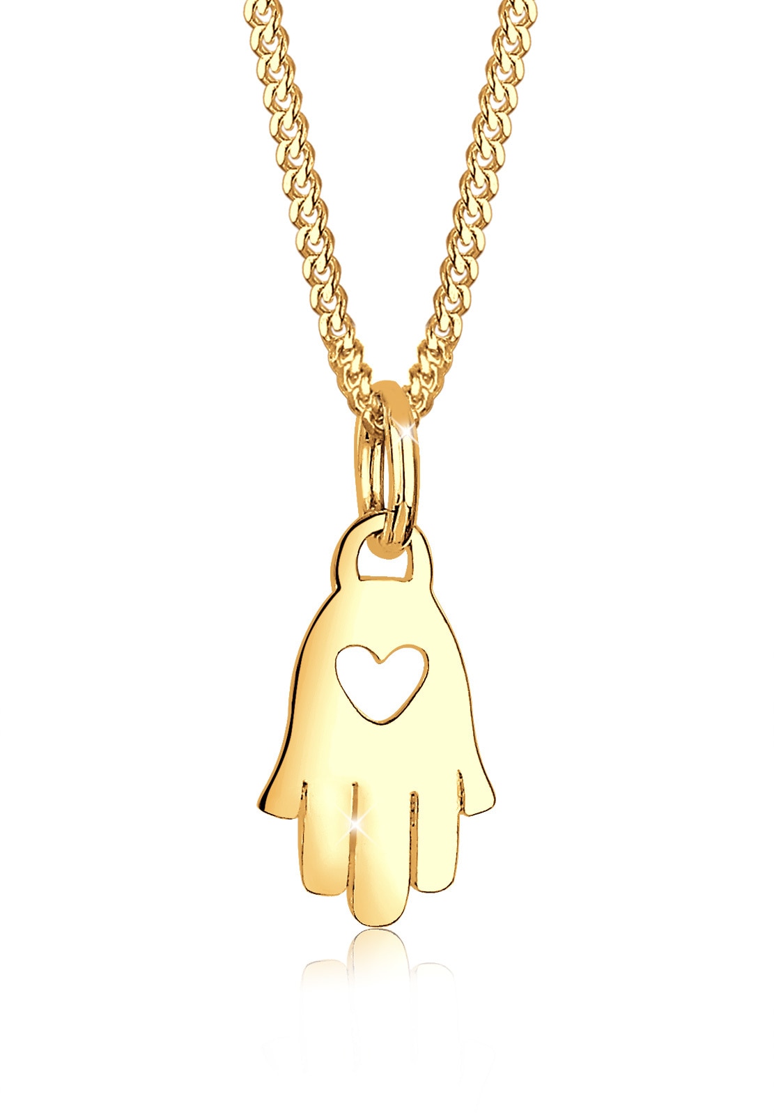 Elli Premium Kette mit Anhänger »Kinder Herz Geburt Taufe Zirkonia 585  Gelbgold« im Online-Shop kaufen