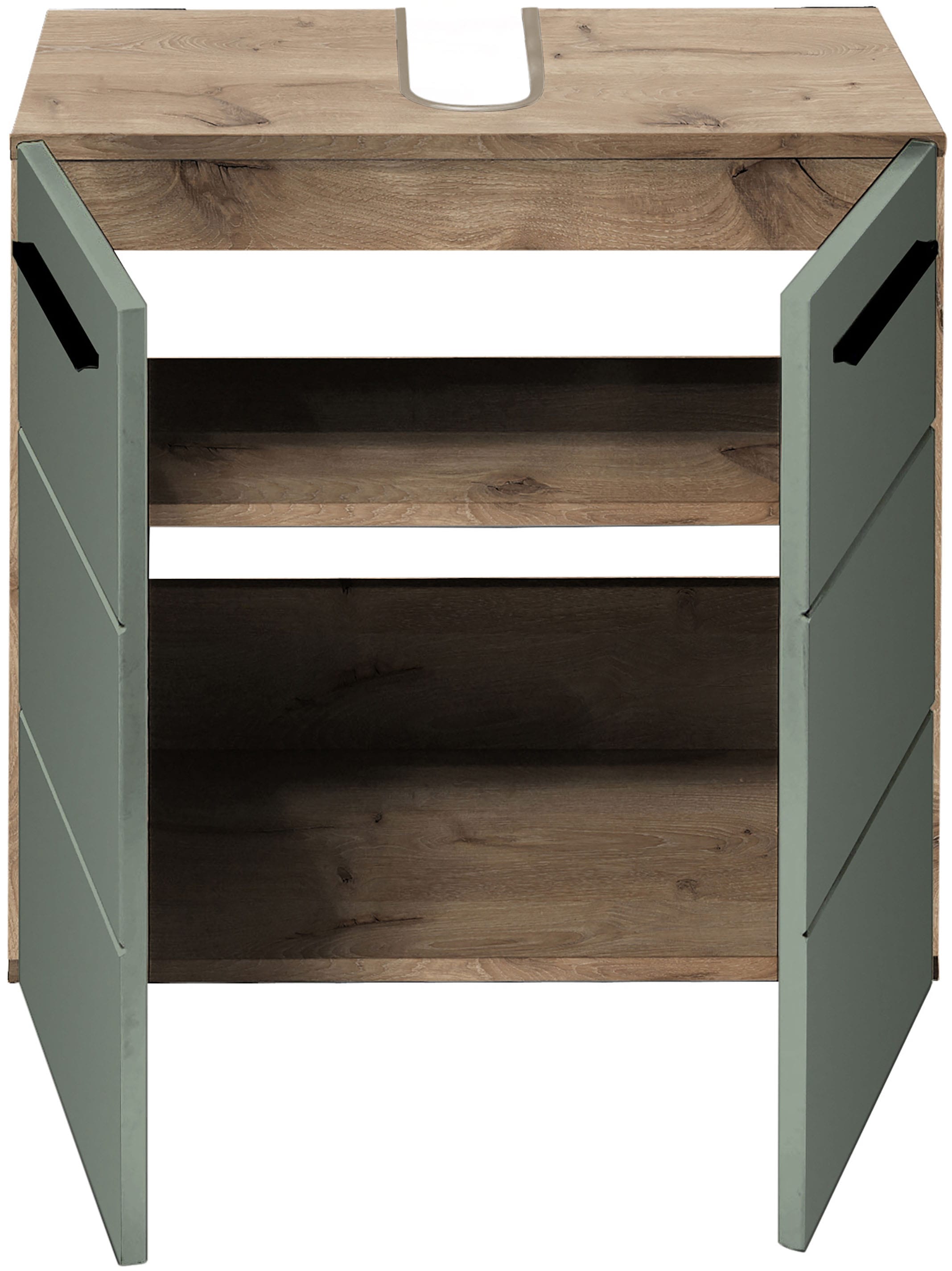 BASIC by Balculina Waschbeckenunterschrank »Vista BxHxT 60x62x31« 1 Stk. tlg. Breite 60cm, Kunststoffgriffe, Made in Europa