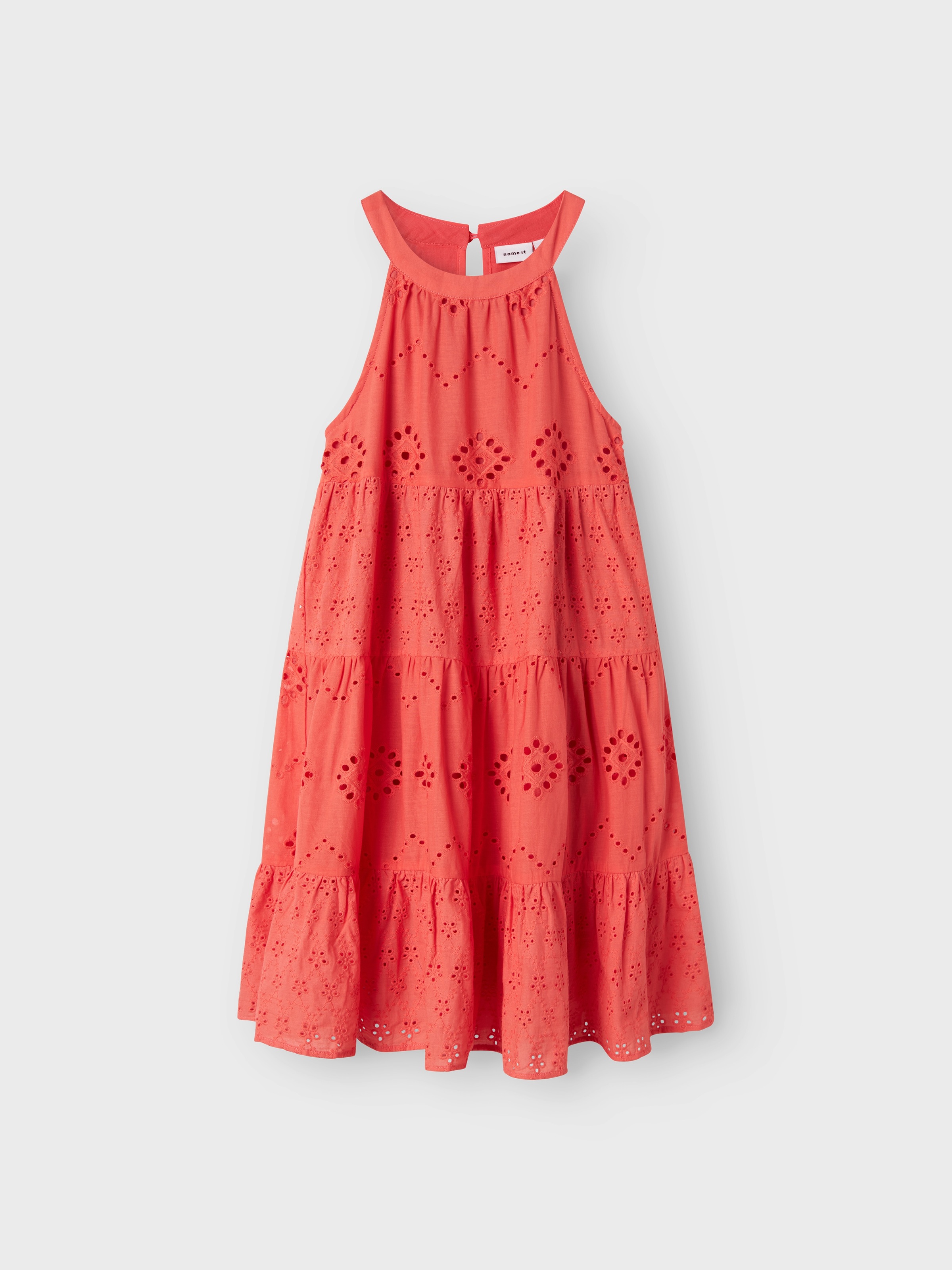 NAME IT Sommerkleid »NKFHIN STRAP DRESS« spiced coral 134 - N-Gr N-Gr 134 Ämelloses Kleid von name it für Mädchen