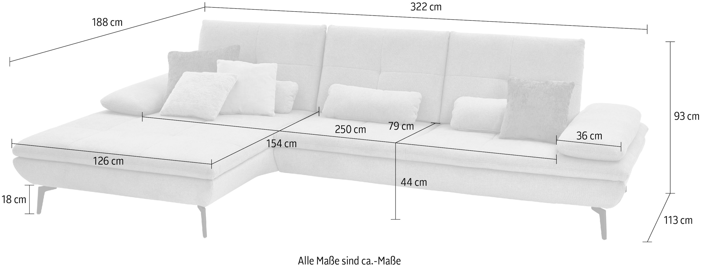 Die PlanBar Ecksofa »MP-IN23002 L-Form«, (2 St.), wahlweise mit Armteil- und Sitztiefenverstellung