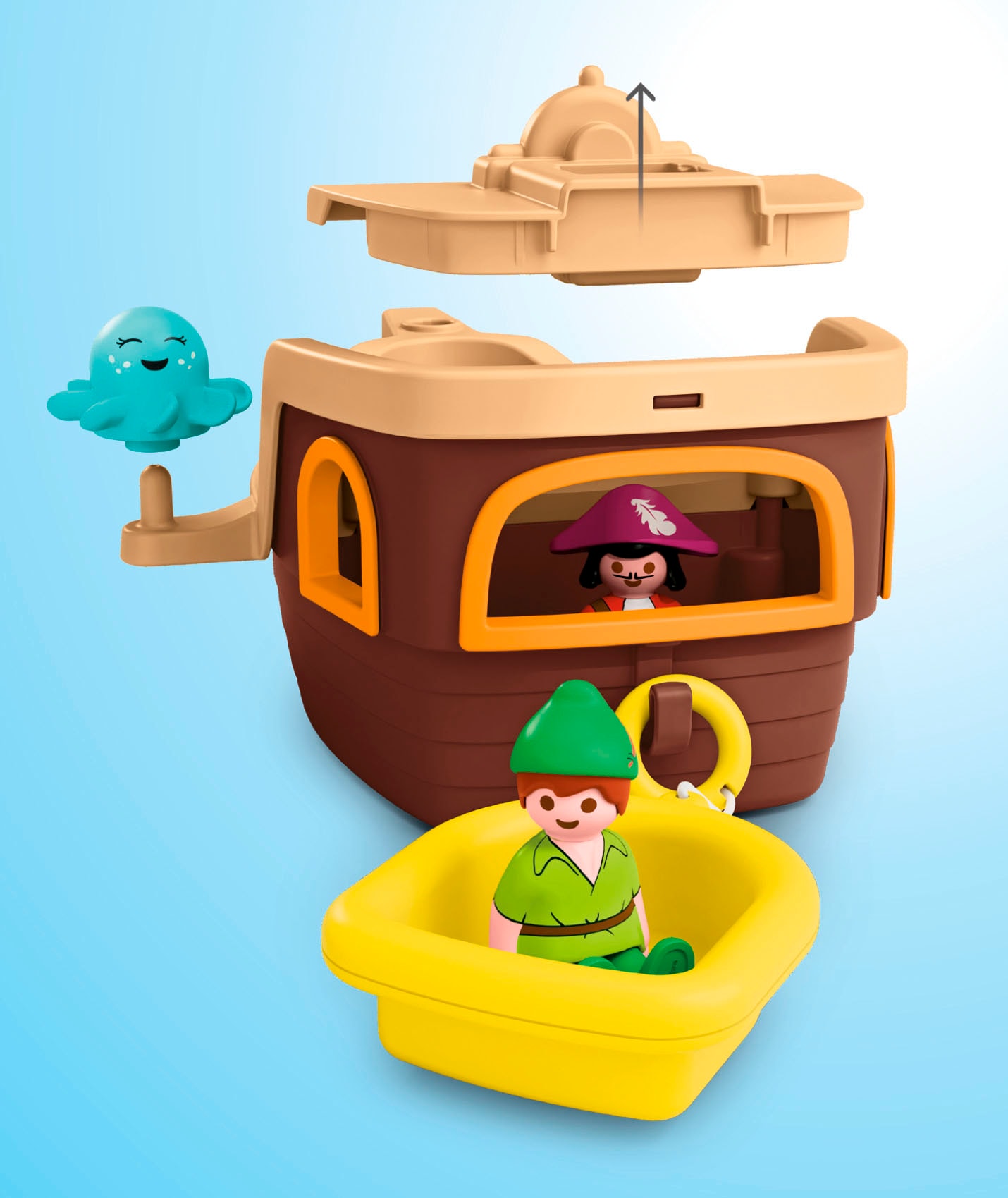 Playmobil® Konstruktions-Spielset »Peter Pans Piratenschiff mit Wasserspritzspaß (71769), JUNIOR & Disney«, (12 St.), Made in Europe