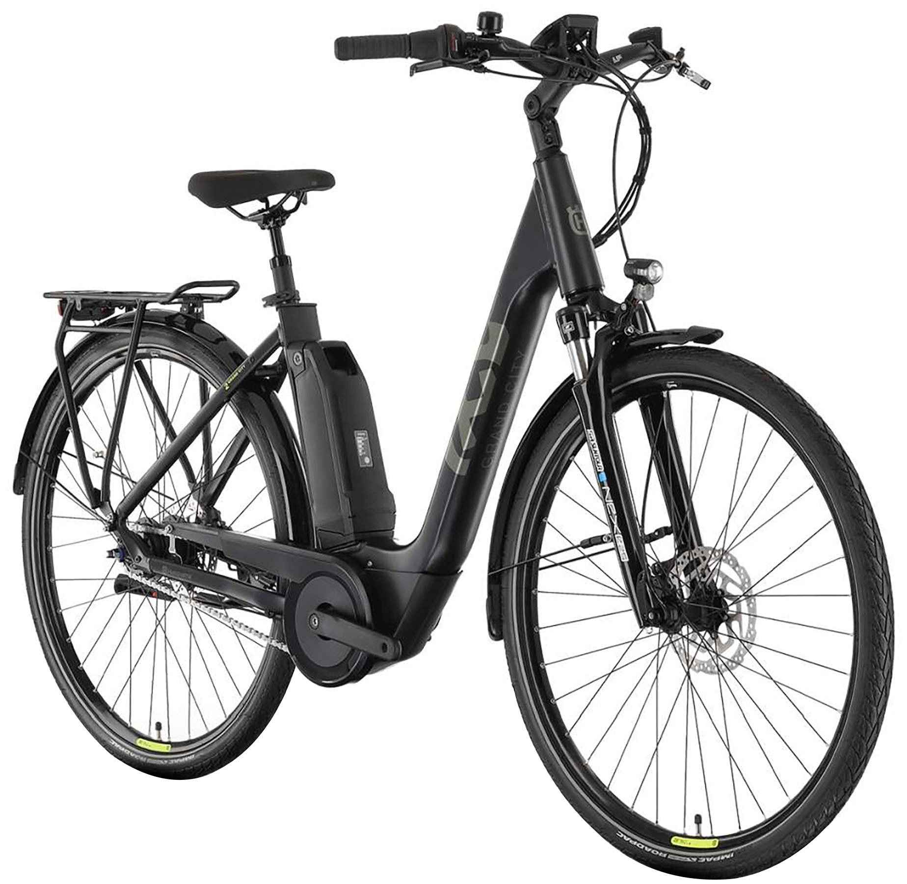 Husqvarna E-BICYCLES E-Bike »E-Citybike Grand City Y2«, 9 Gang, Tektro, RD-T350, Mittelmotor 250 W, (28 Zoll, Yamaha Motor, Scheibenbremsen, mit Straßenzulassung), Pedelec, Elektrofahrrad für Herren u. Damen, tiefer Einstieg