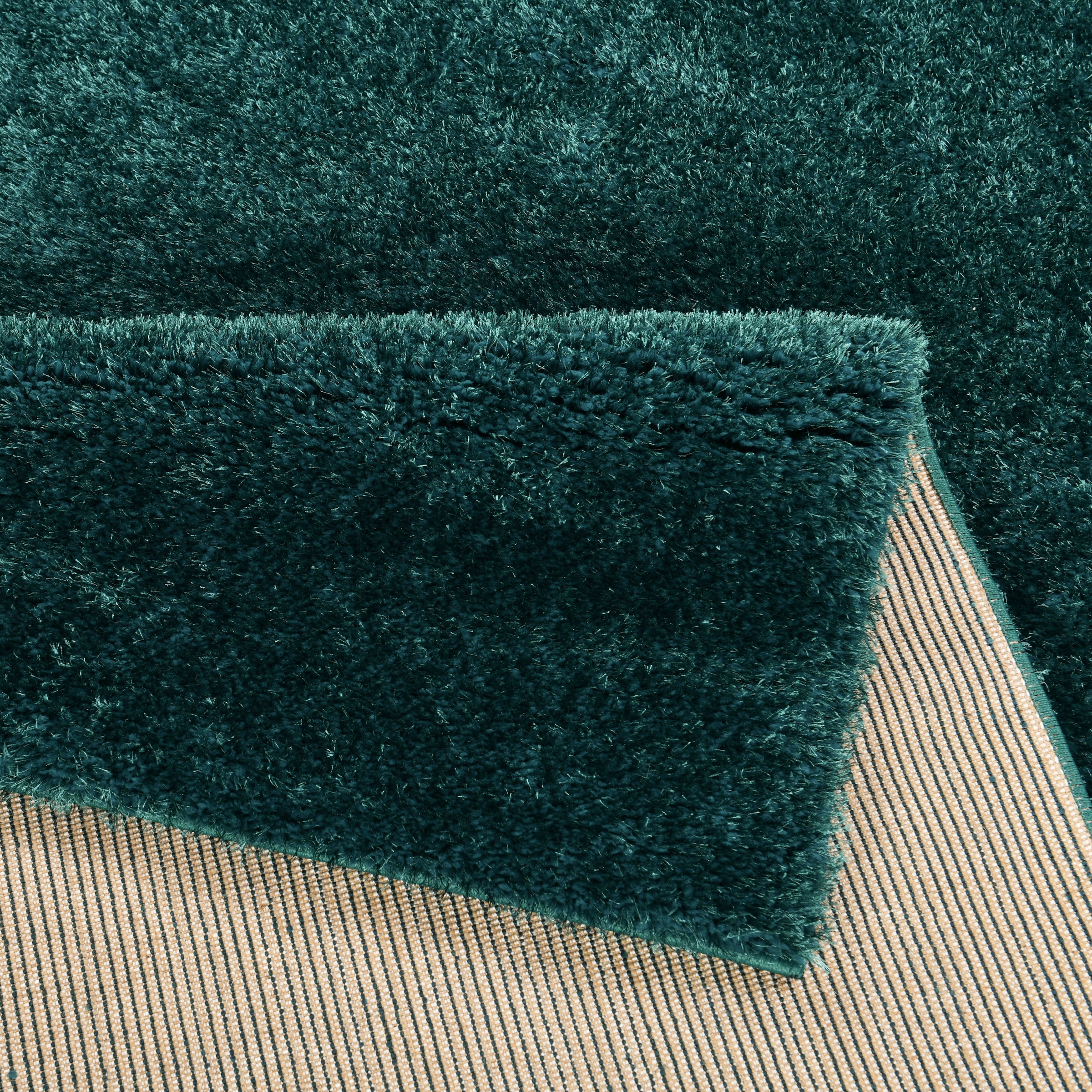 my home Bettumrandung »Malin«, (3 tlg.), Hochflor, Shaggy, Uni-Farben, leichter glanz, Microfaser, Pflegeleicht
