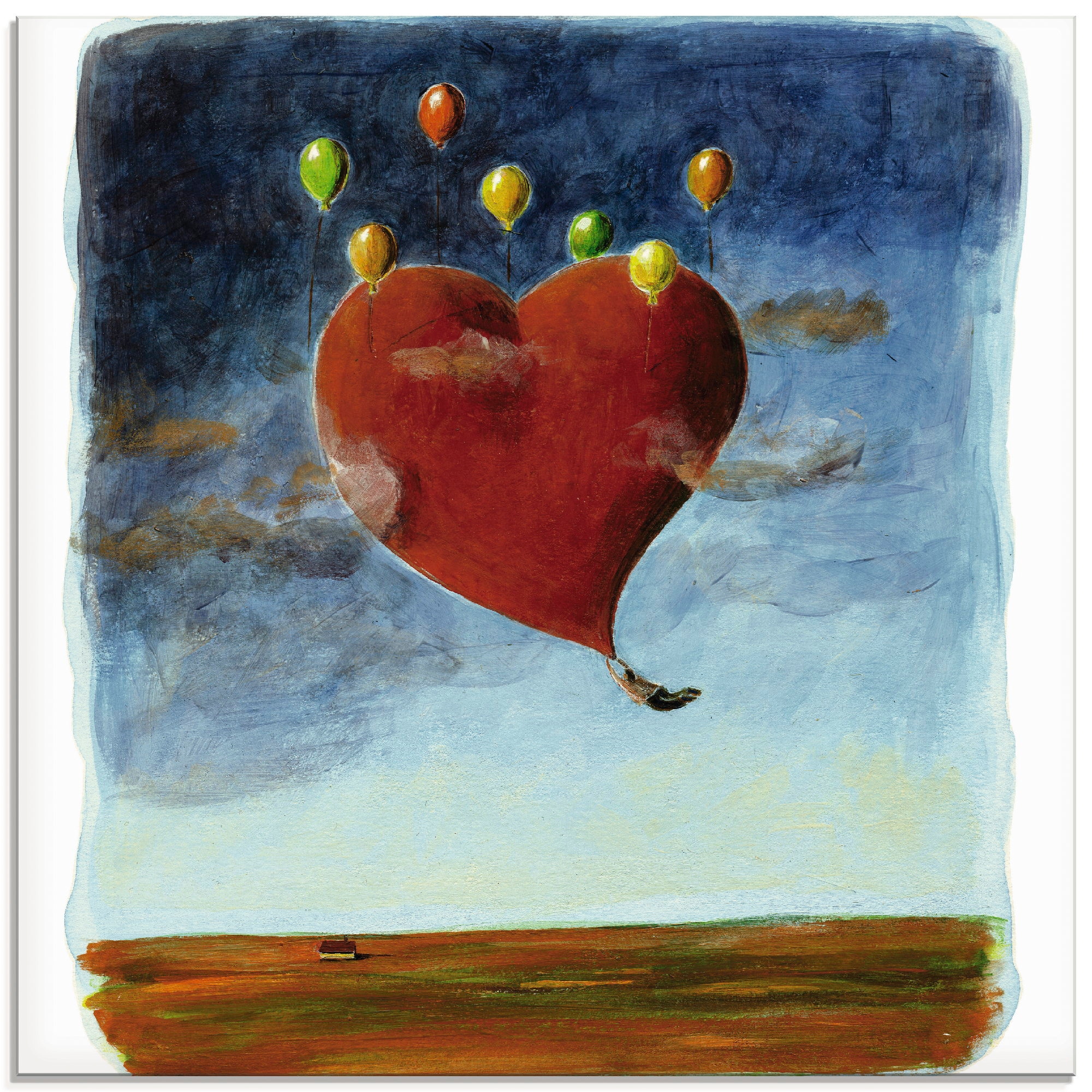 Artland Glasbild »Fliegendes Herz«, (1 St.), online bestellen Herzen, in verschiedenen Größen
