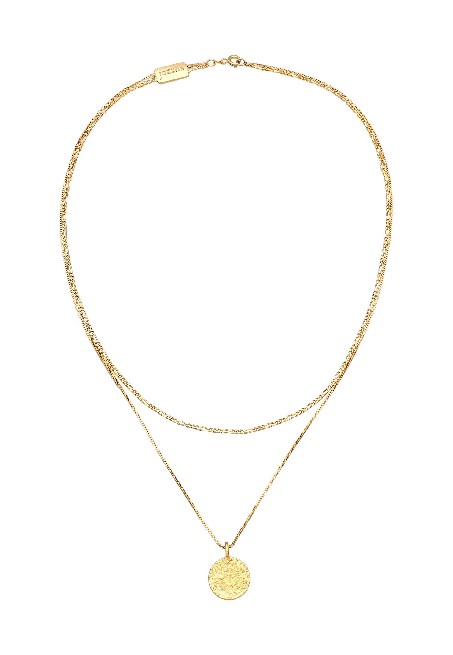 Kuzzoi Kette mit Anhänger »Herren Layer Figaro Venezianer Plättchen 925 Silber«