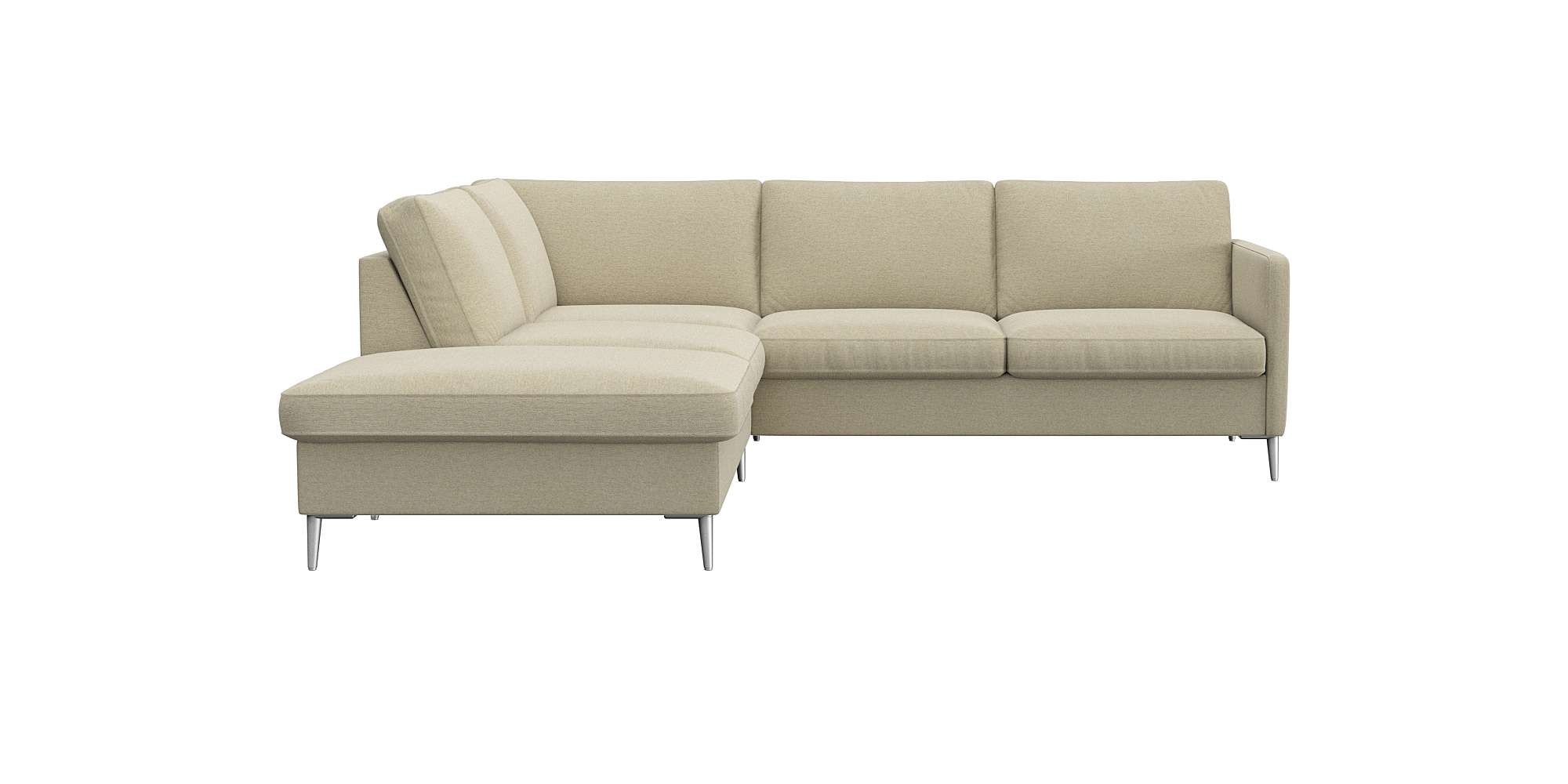 FLEXLUX Ecksofa »Fiore, L-Form«, schmale Armlehnen, Füße alufarben, B/T 234 günstig online kaufen