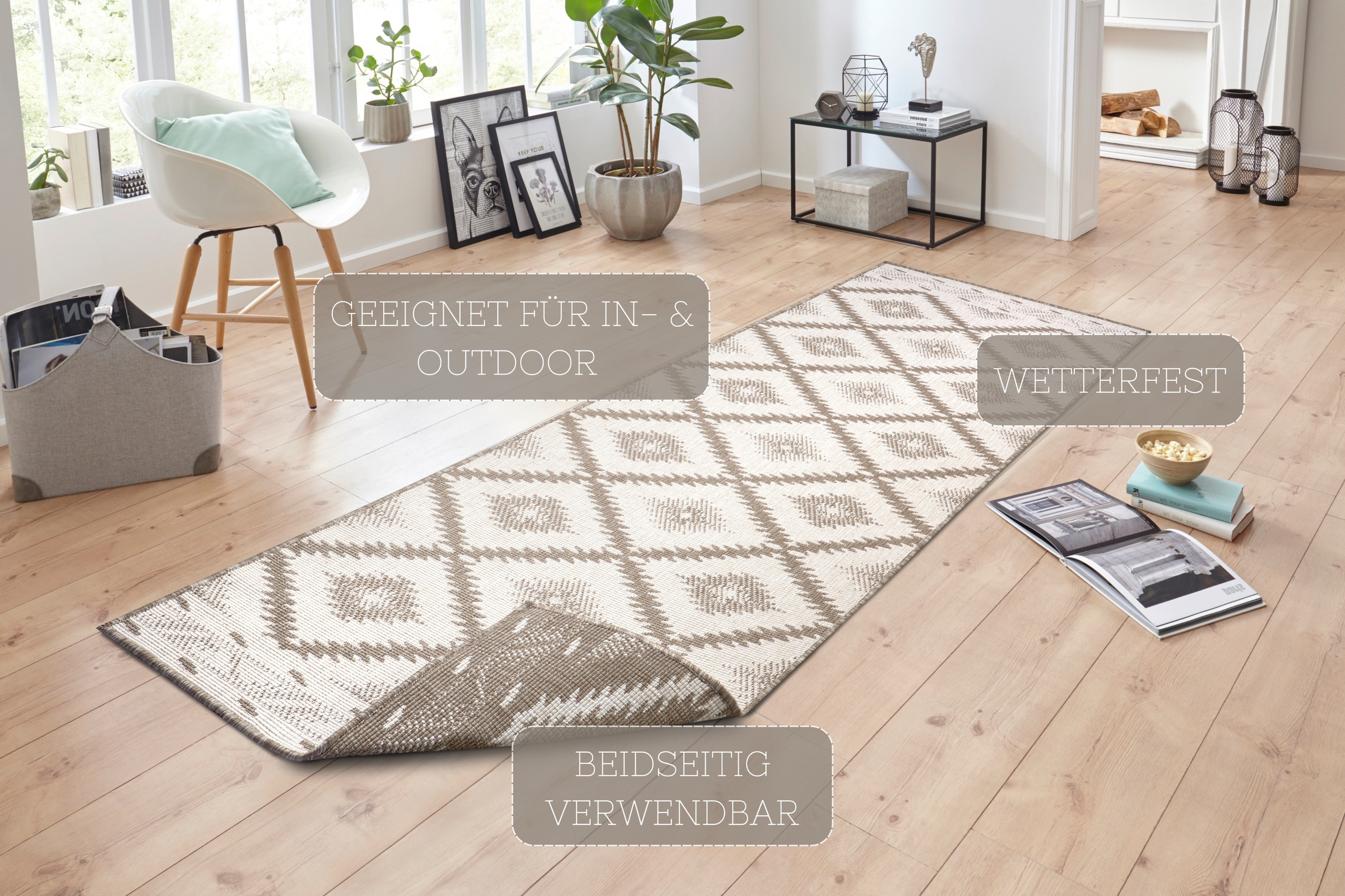 NORTHRUGS Teppich »Malibu Wendeteppich«, rechteckig, 5 mm Höhe, In-& Outdoo günstig online kaufen