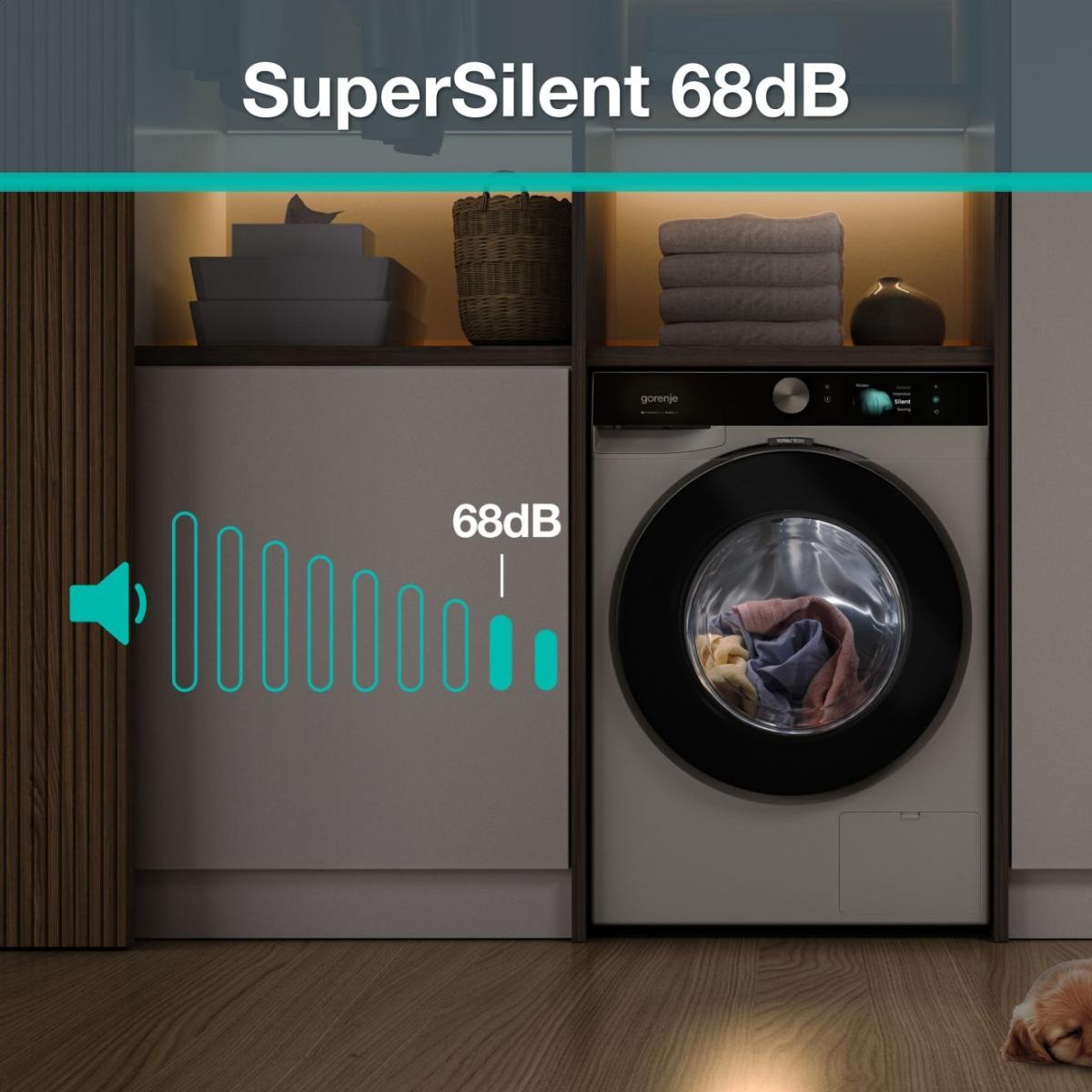 GORENJE Waschmaschine G800 »WG814A5T4« 10 kg 1400 U/min 50% besser als Energieklasse A, farbiges TFT-Display, Auto-Dosierung