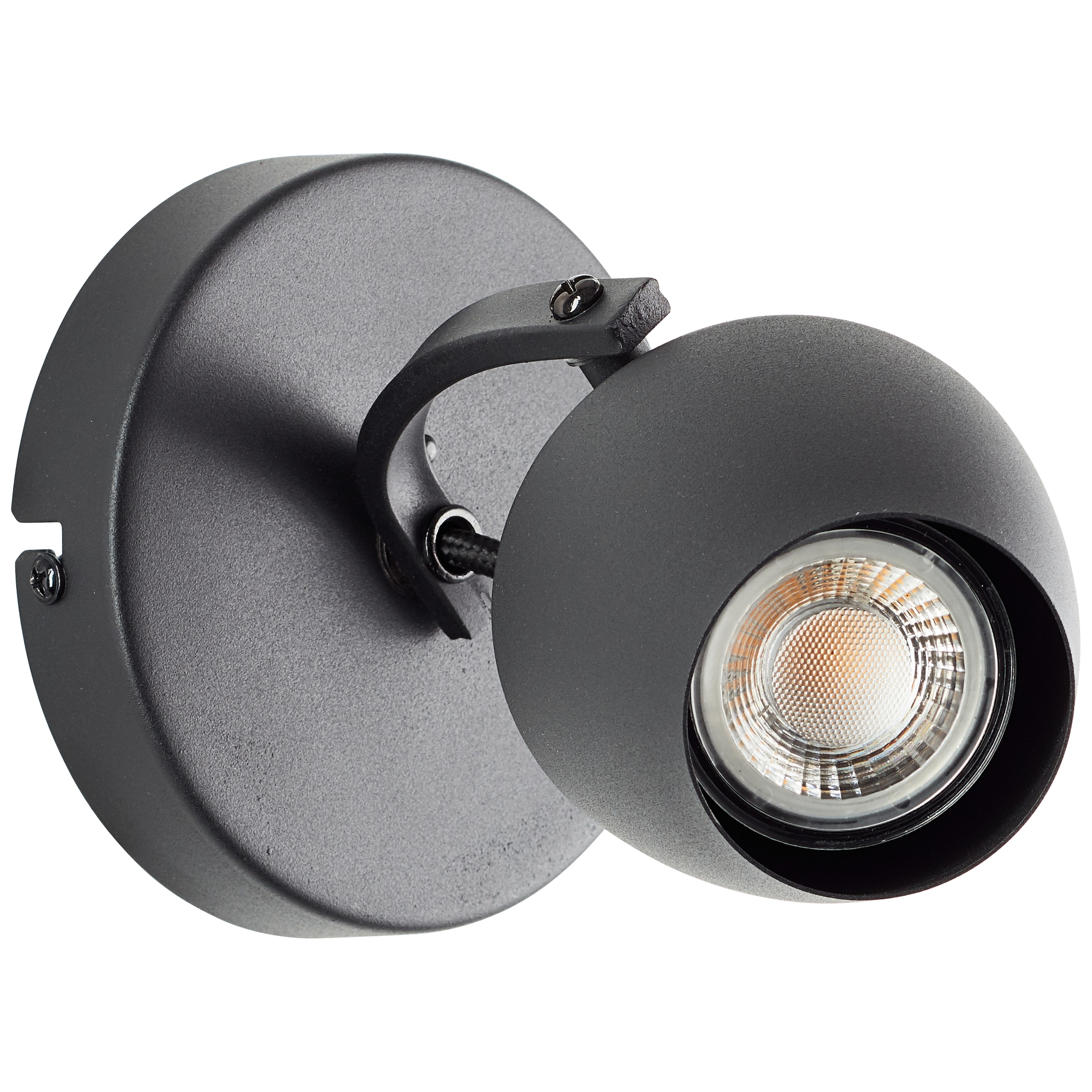 Brilliant Wandstrahler »Vertino« GU10 1 Stk. Warmweiß Ø 12 cm, GU10, 350 lm, 3000 K, dimmbar, schwarz