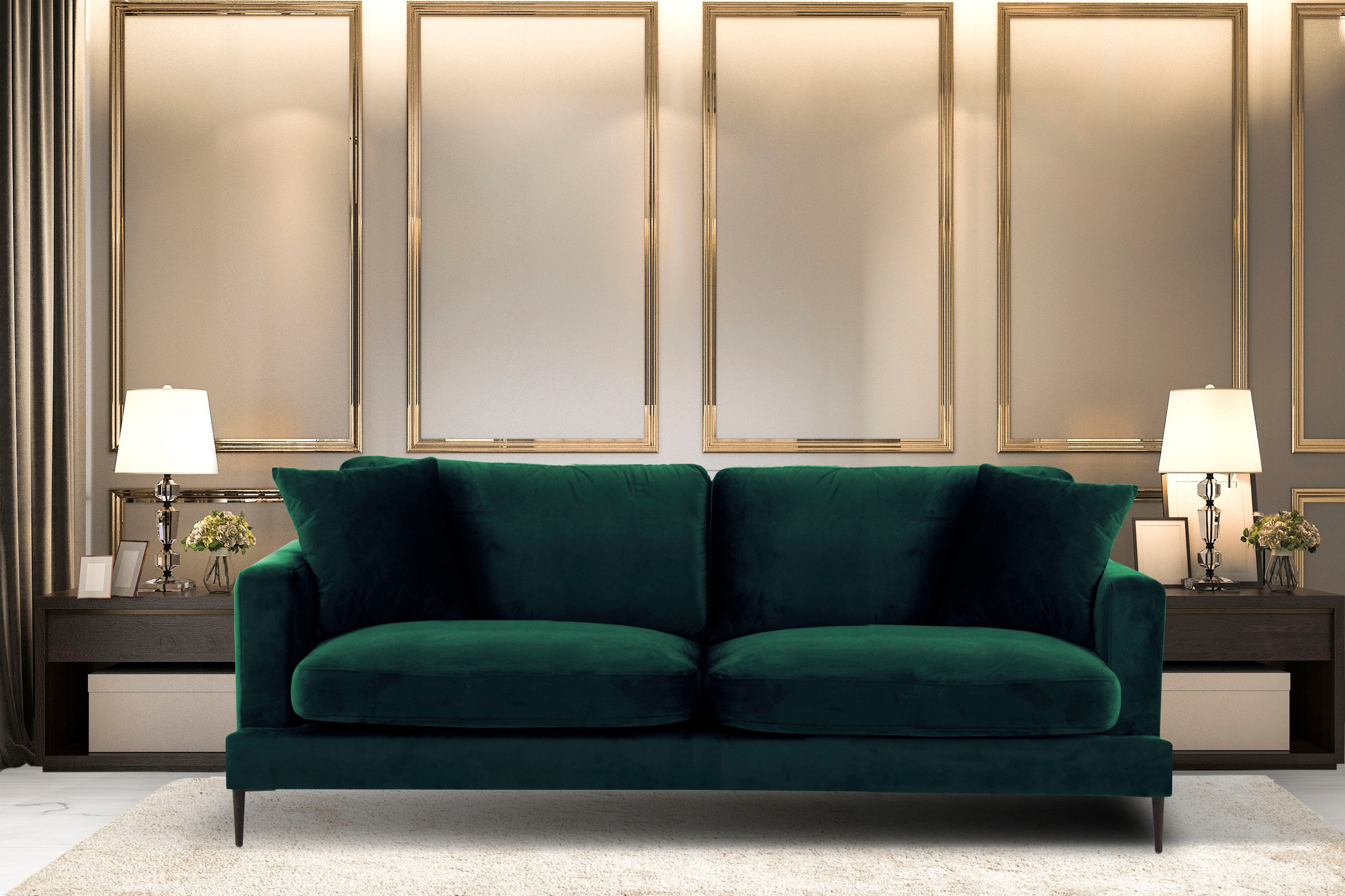 Home affaire 3-Sitzer »Cozy elegantes Designsofa, Maße B/T/H: 211/97/80 cm« günstig online kaufen