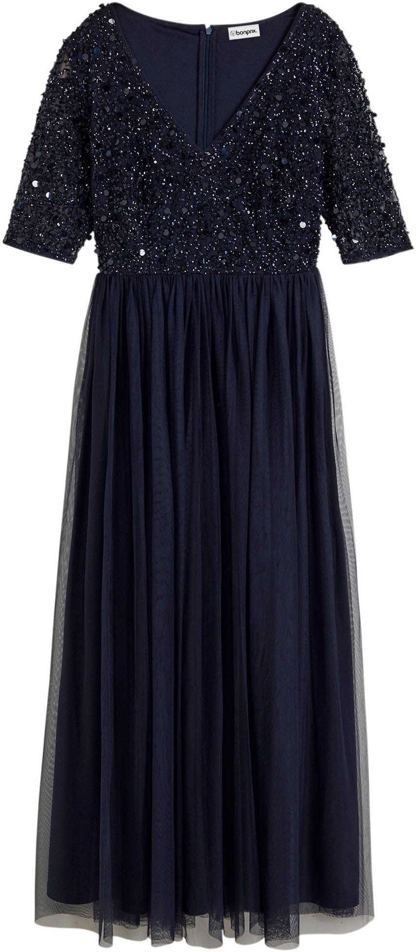 bonprix Abendkleid für festliche Anlässe, mit Tüll-Rock und Pailletten im Oberteil