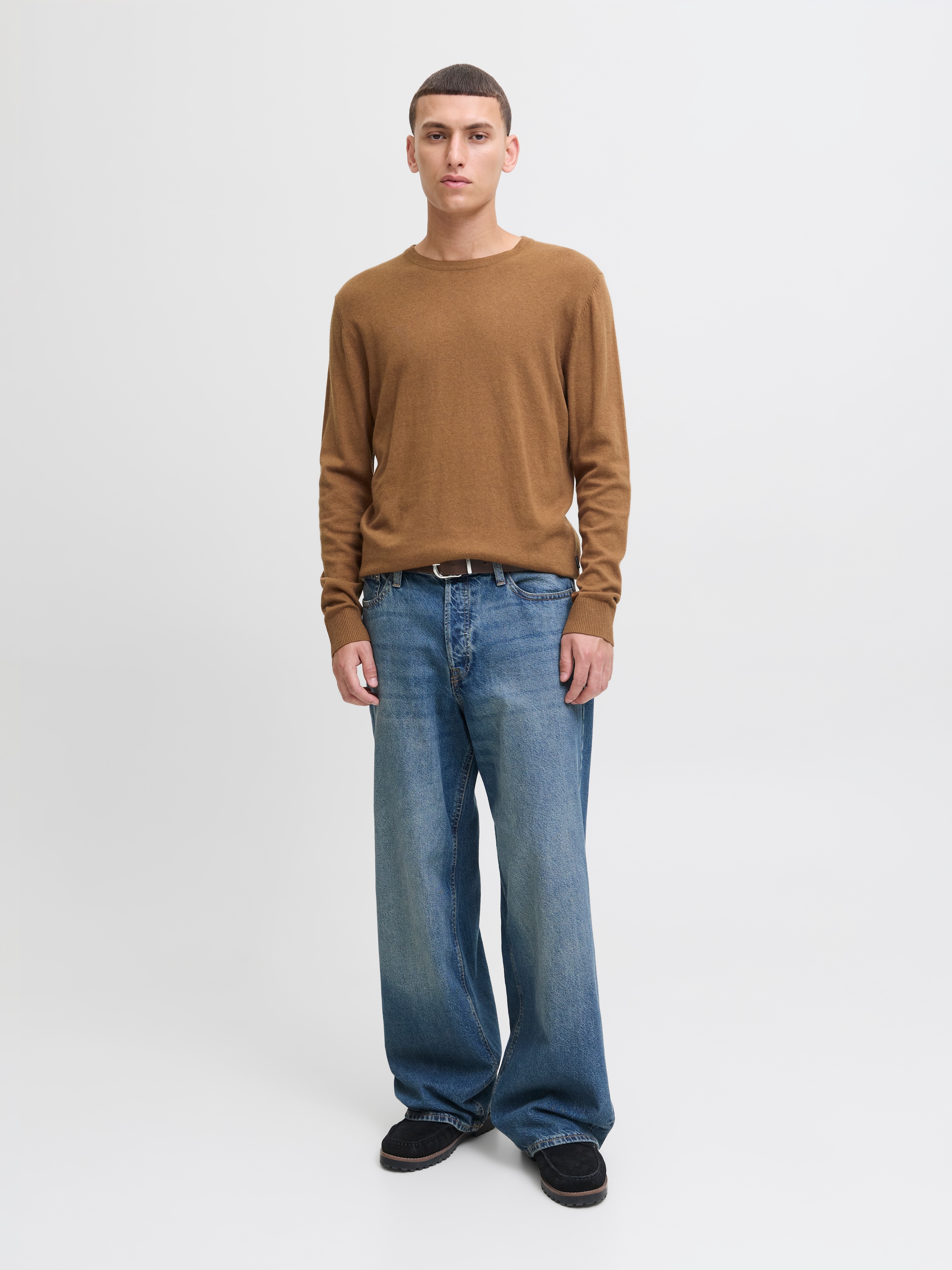 Jack & Jones Rundhalspullover »JJEEMIL KNIT CREW NECK NOOS« Baumwollmischung, regular fit