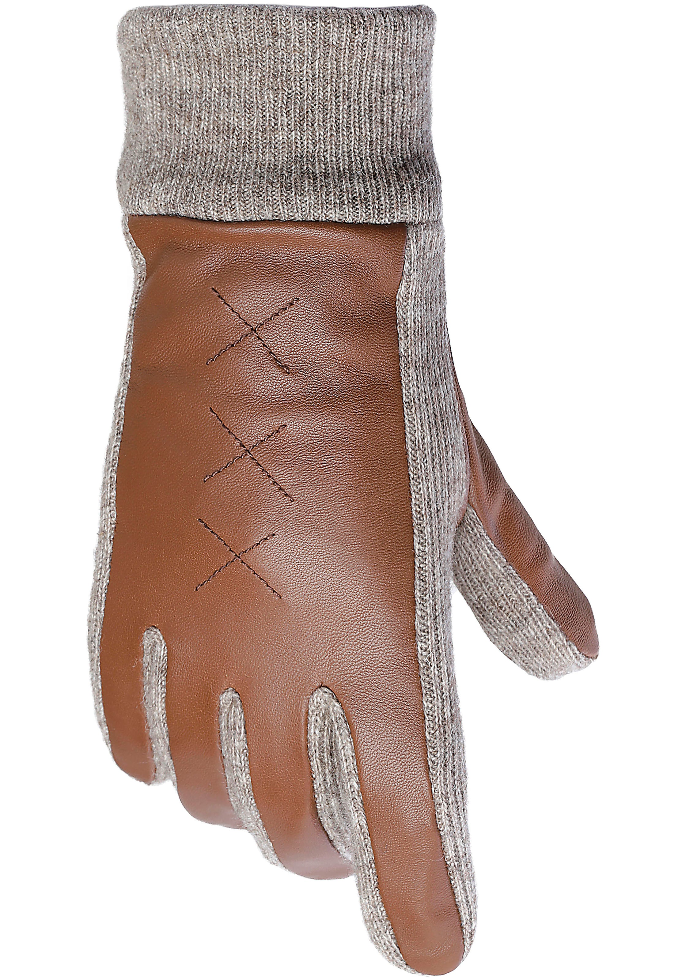 PEARLWOOD Lederhandschuhe »Smilla«, Original PEARLWOOD Edelstahlniete
