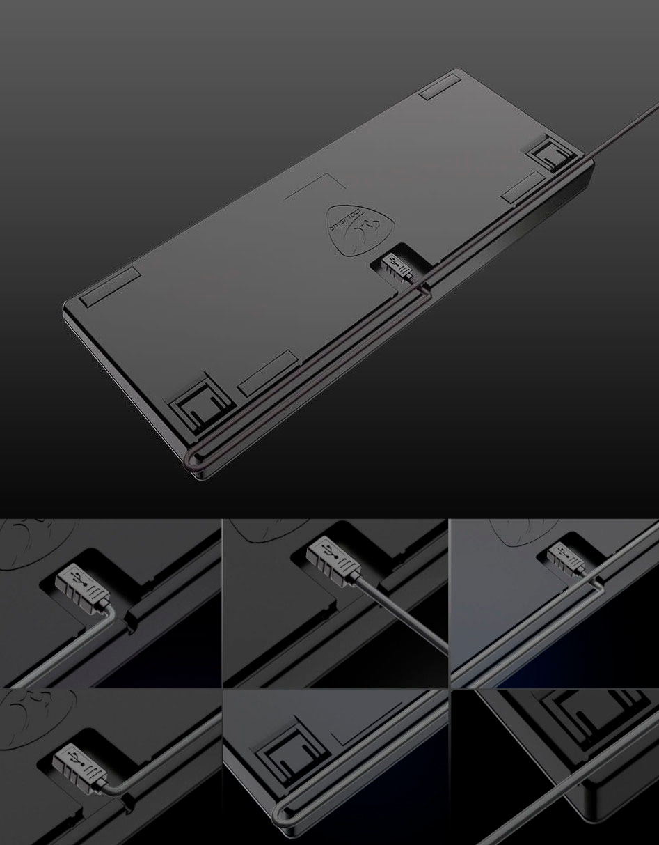 Cougar Gaming-Tastatur »Puri TKL RGB« (Funktionstasten | Multimedia-Tasten | Schutzhülle | USB-Anschluss)