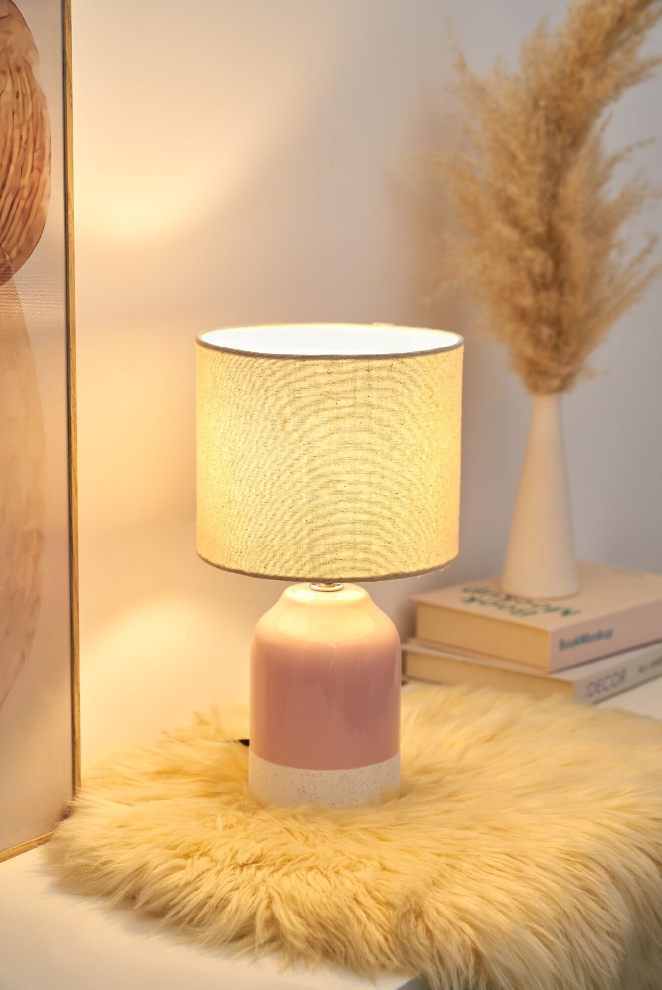 Pauleen Tischleuchte »Sandy Glow max. 20W 230V Stoffschirm Keramik«, 1 flammig, Leuchtmittel E14 | ohne Leuchtmittel, Stoffschirm, Keramik, E14 - Lieferumfang ohne Leuchtmittel