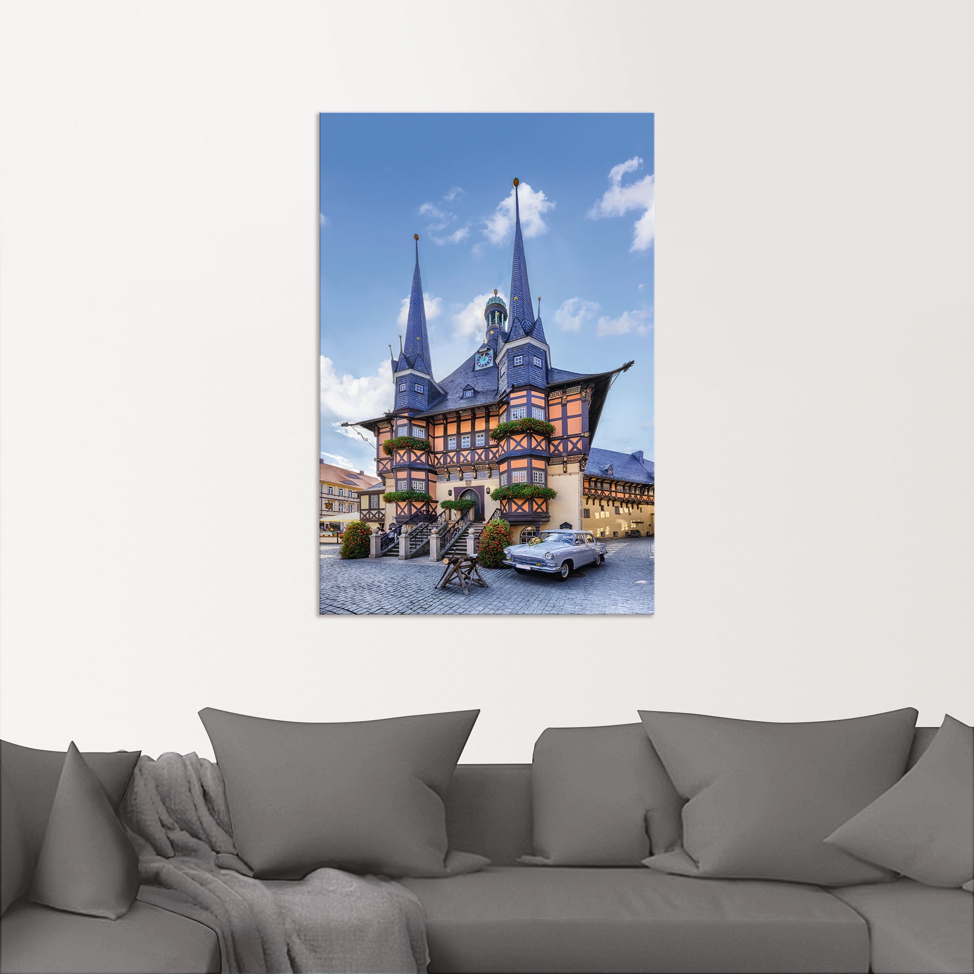 Artland Wandbild »Rathaus Wernigerode, Fachwerkhaus«, Deutschland, (1 St.), als Alubild, Leinwandbild, Wandaufkleber oder Poster in versch. Größen