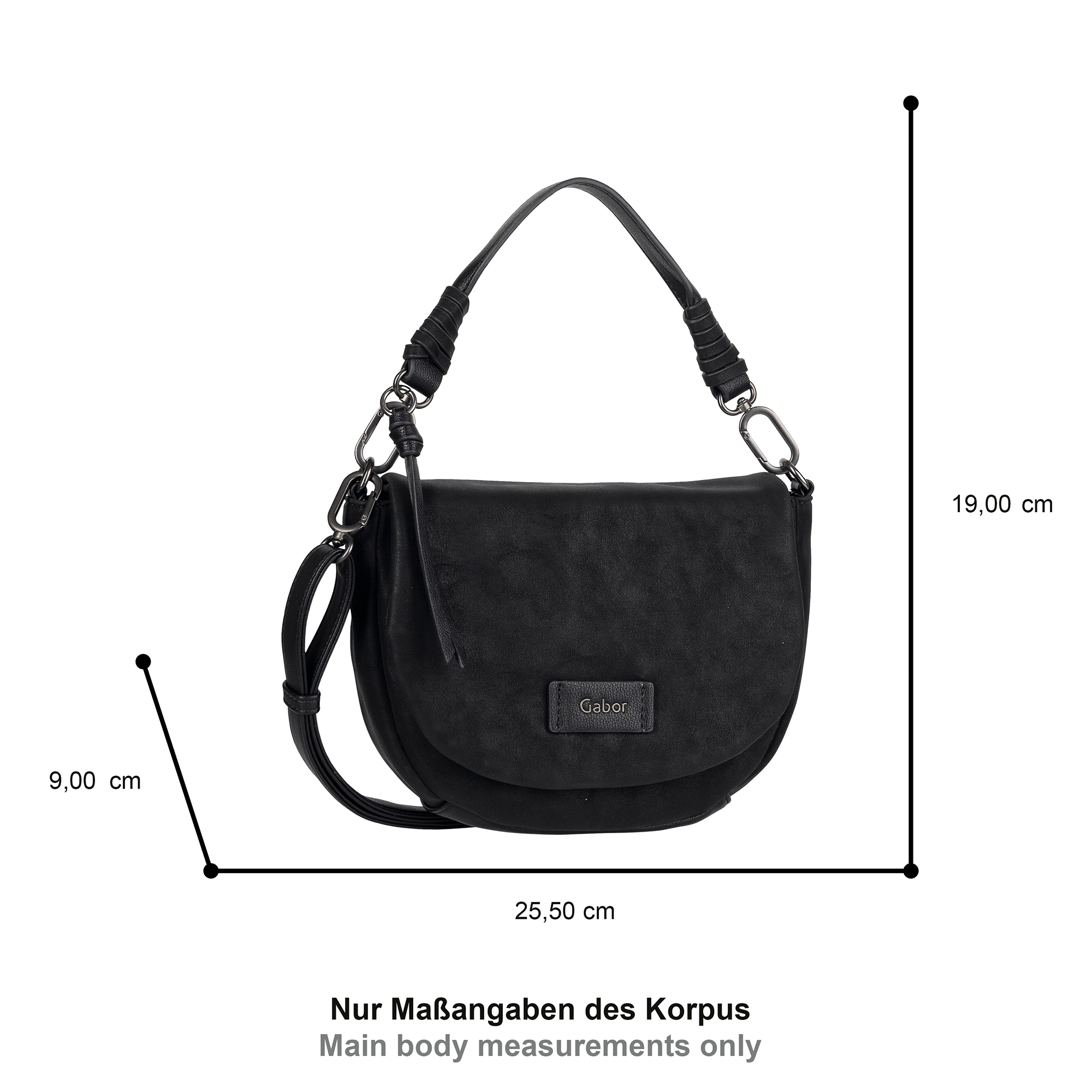 Gabor Umhängetasche »Lida« weiches Nubuk-Lederimitat und Formen mit aufwendigen Schulterriemen