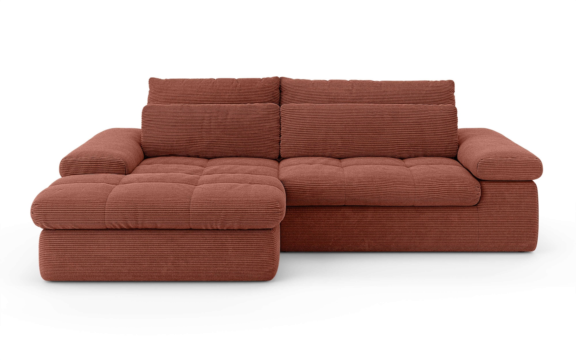Home affaire Ecksofa »ALVERIE mit Recamiere, moderne Steppung, Maße: B/T/H 274/203/106 cm«, L-Form mit Wellenunterfederung, mit 4 Rückenkissen, pflegeleicht Stoff