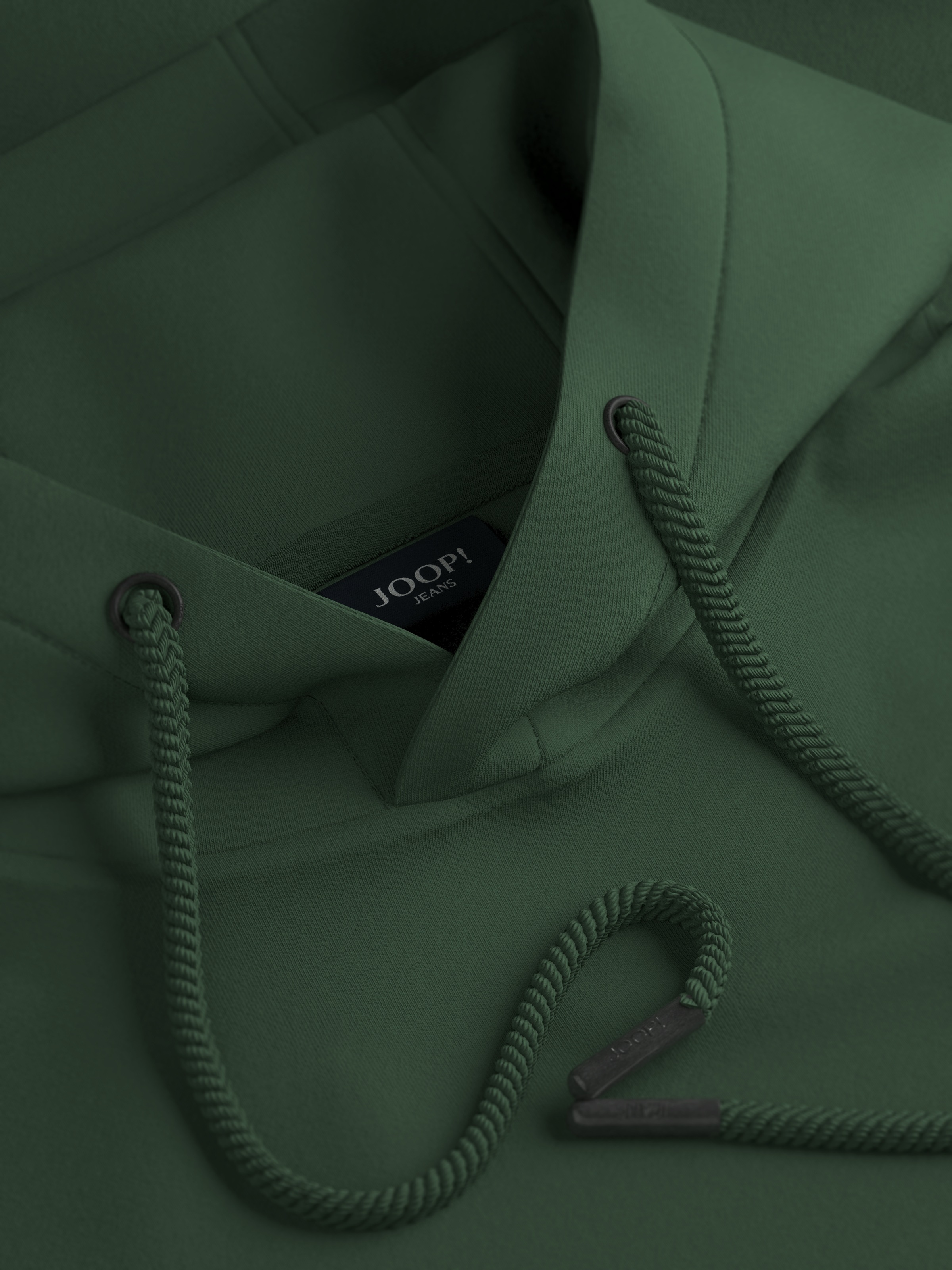 Joop Jeans Sweatshirt »Diemo«, Etikett seitlich am Rumpf, Kordelzug mit Metalldetails