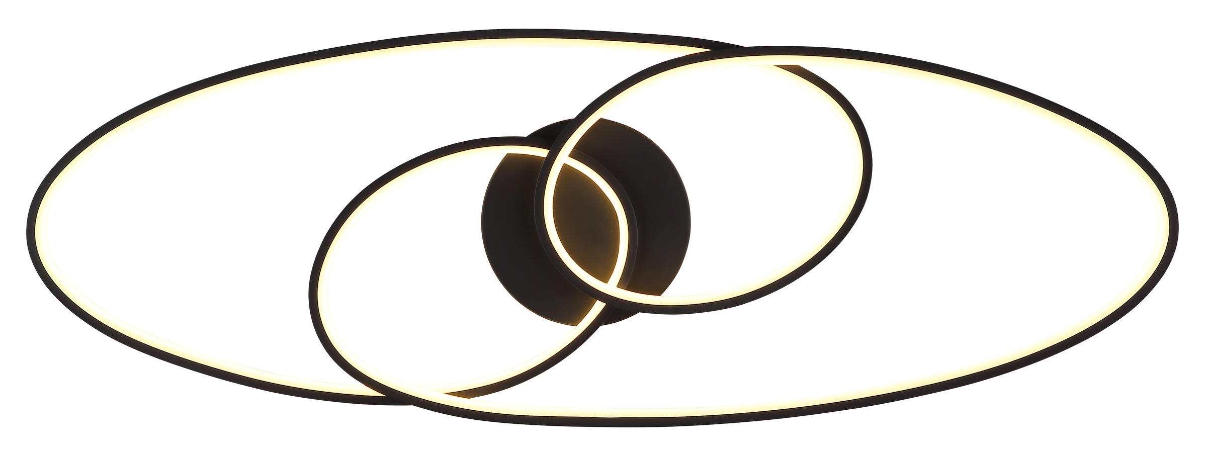 GLOBO LIGHTING Deckenleuchte »SPIRA« LED-Modul 1 Stk. Warmweiß Deckenleuchte Schwarz/Alu, Opal, Stufenschalter, LED 40W