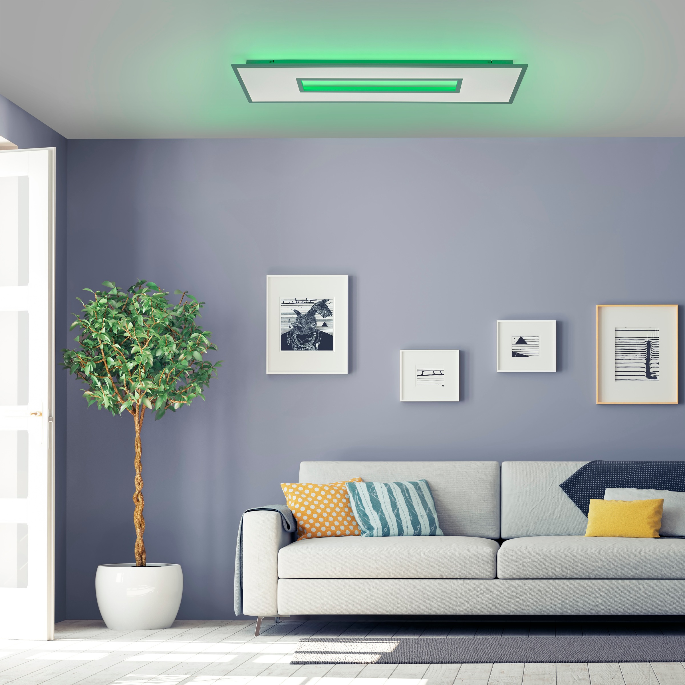 JUST LIGHT LED Deckenleuchte »RECESS«, 2 flammig, Leuchtmittel LED-Board-LE günstig online kaufen