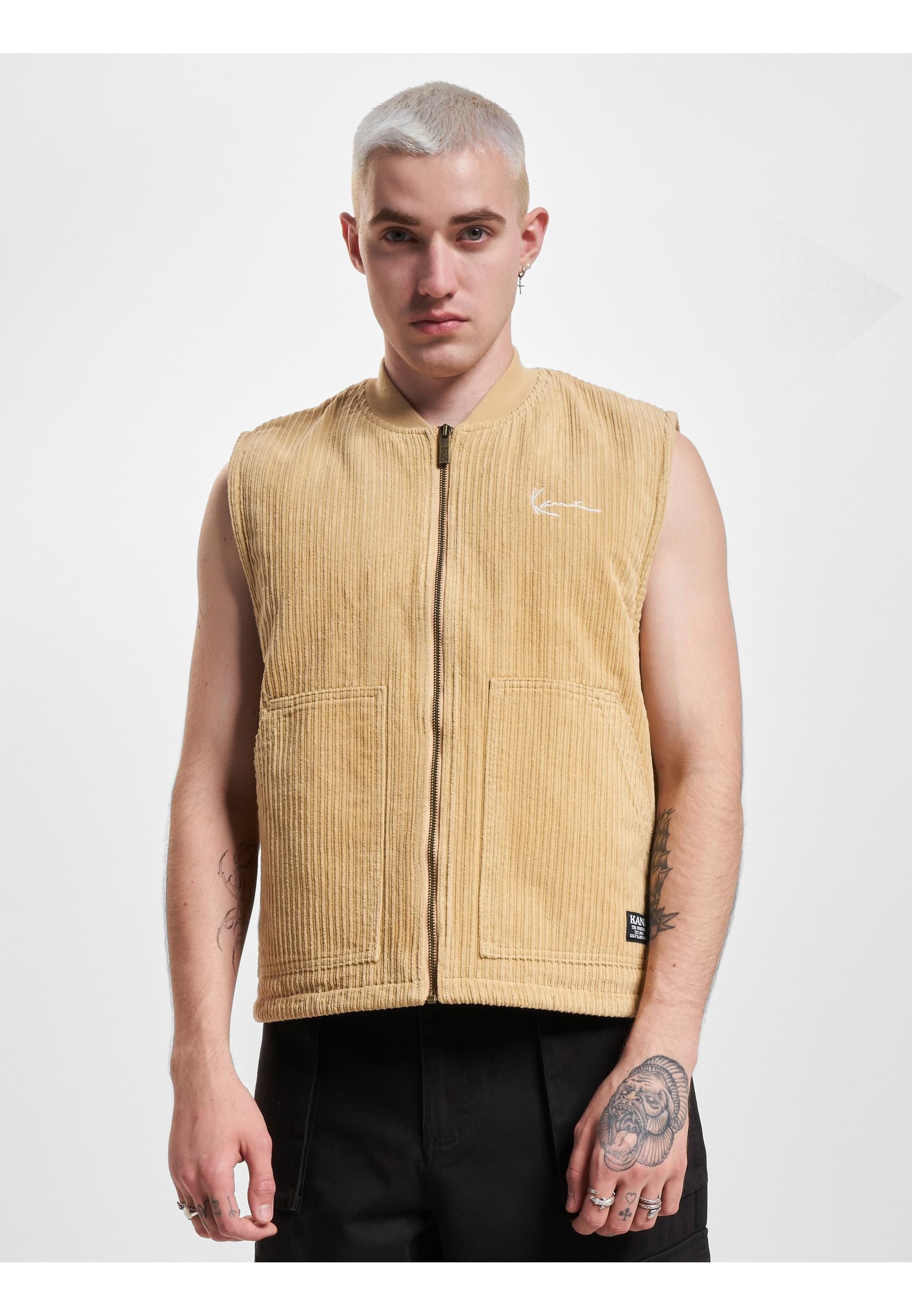 Karl Kani Steppweste »Karl Kani Herren KU233-006-1 KK Chest Signature Corduroy Vest« 1 Stk.