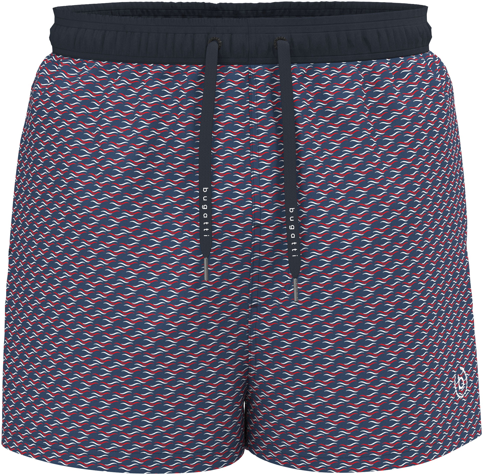 BUGATTI Badeshorts »Janus« Alloverprint, Logostickerei linkes Bein navy S - N-Gr N-Gr S Badeshorts bugatti