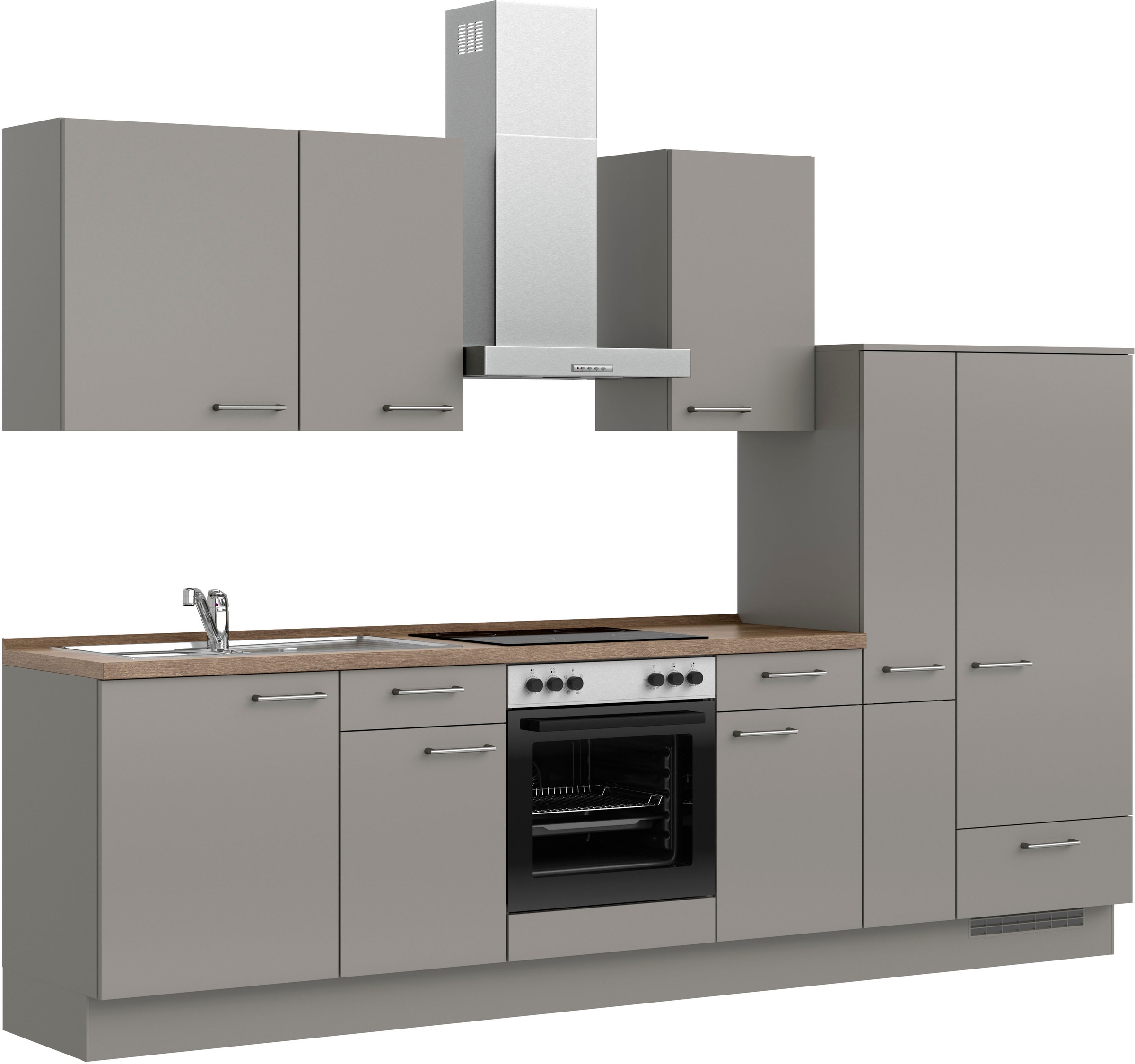 nobilia® Küchenzeile »"Laser I"«, vormontiert, Ausrichtung wählbar, Breite 300 cm, wahlw. mit E-Geräten