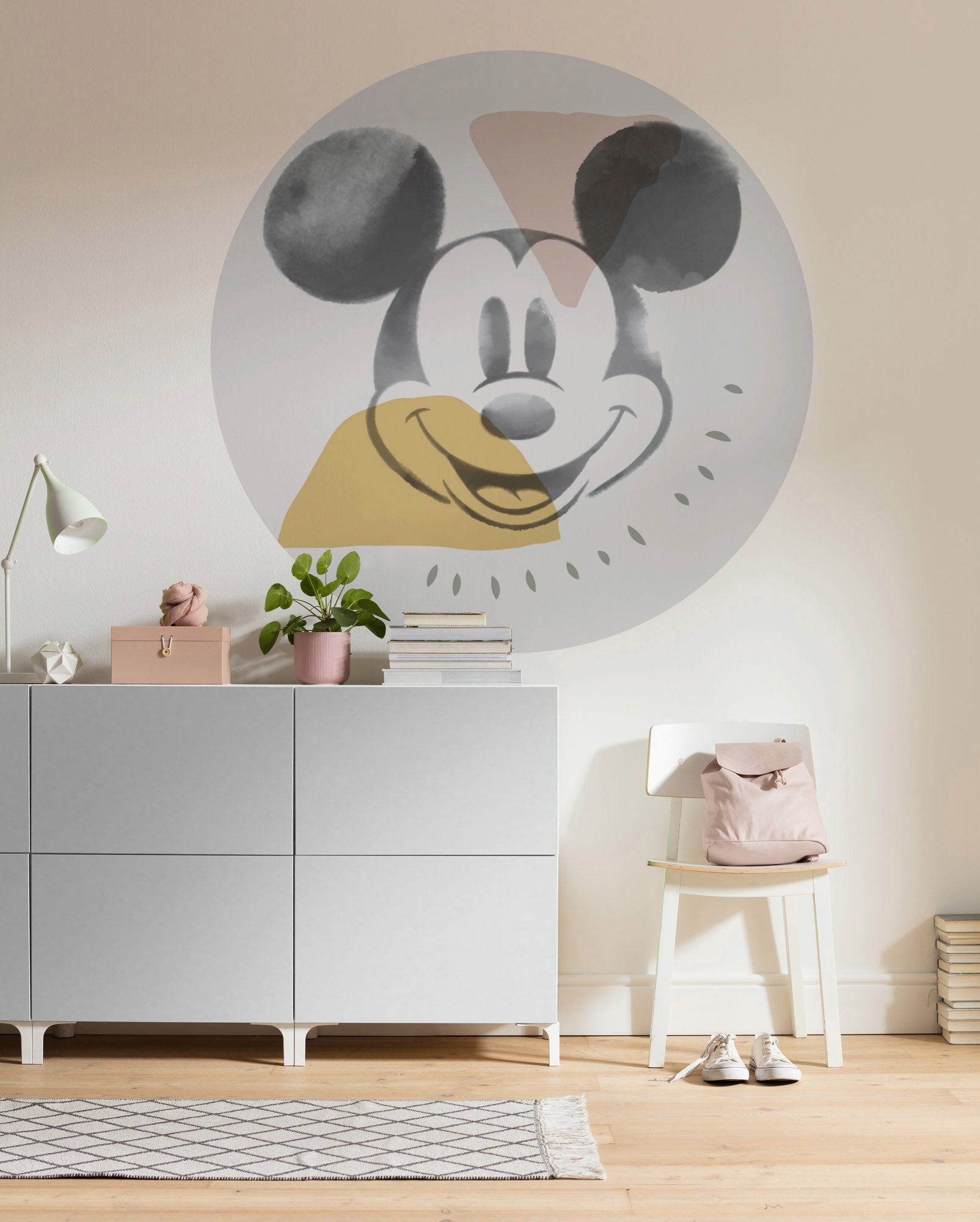 Komar Fototapete »Vlies selbstklebend - Mickey Abstract - Größe 125 x 125 cm«, bedruckt, Kinderzimmer