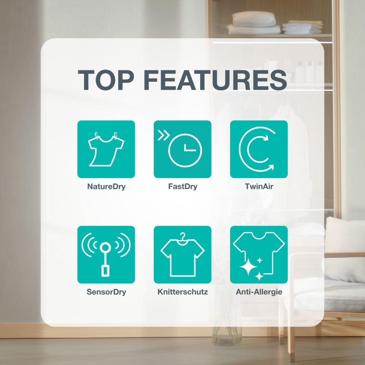 GORENJE Wärmepumpentrockner »D5G49D« G400 NatureDry Schonung, FastDry  49, Knitterschutz
