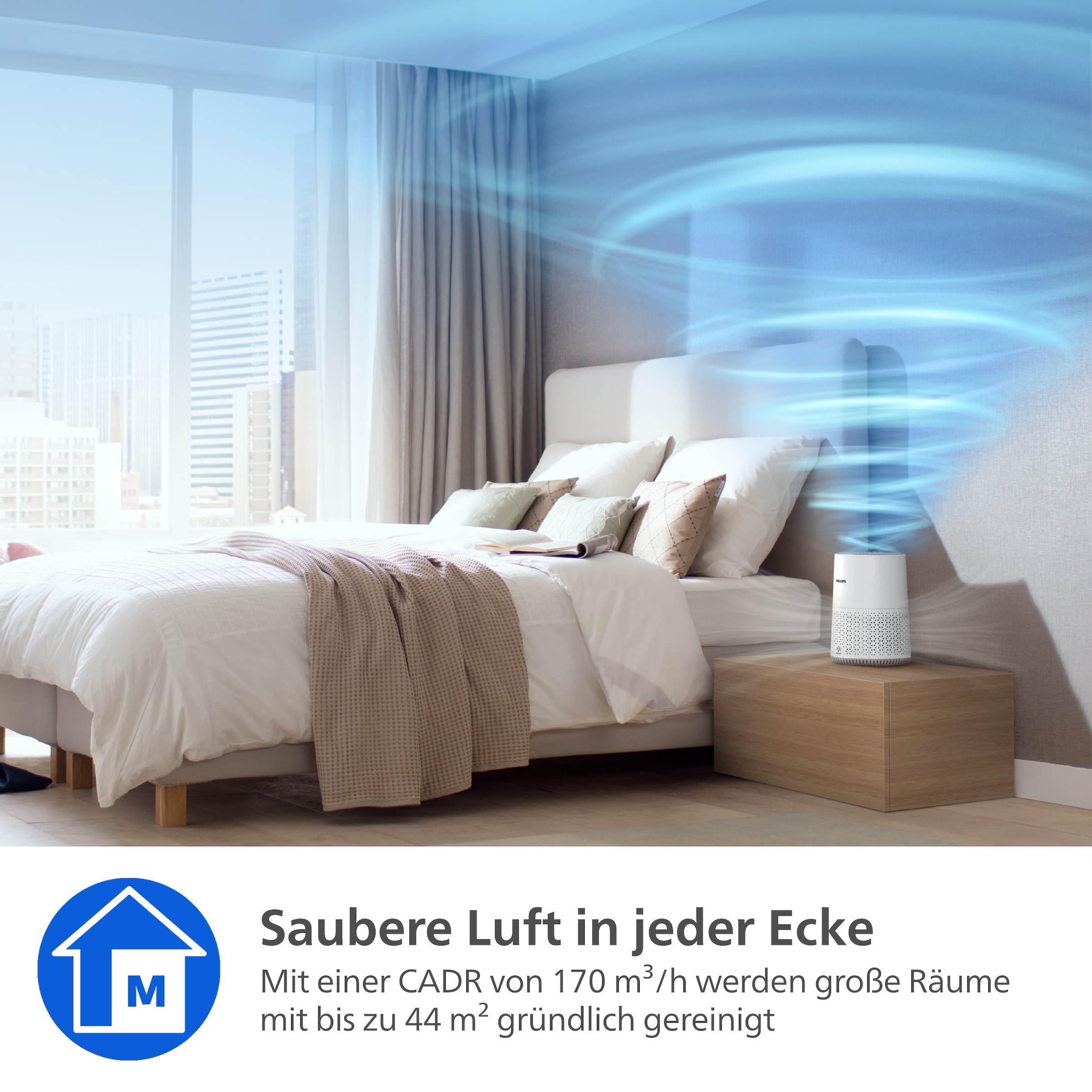 Philips Luftreiniger »AC0650/10 600i Series, Luftreinigungsrate 170 m³/h« für 44 qm Räume 2-Schichten-HEPA-Filtersystem, mit App Verbindung, energieeffizient