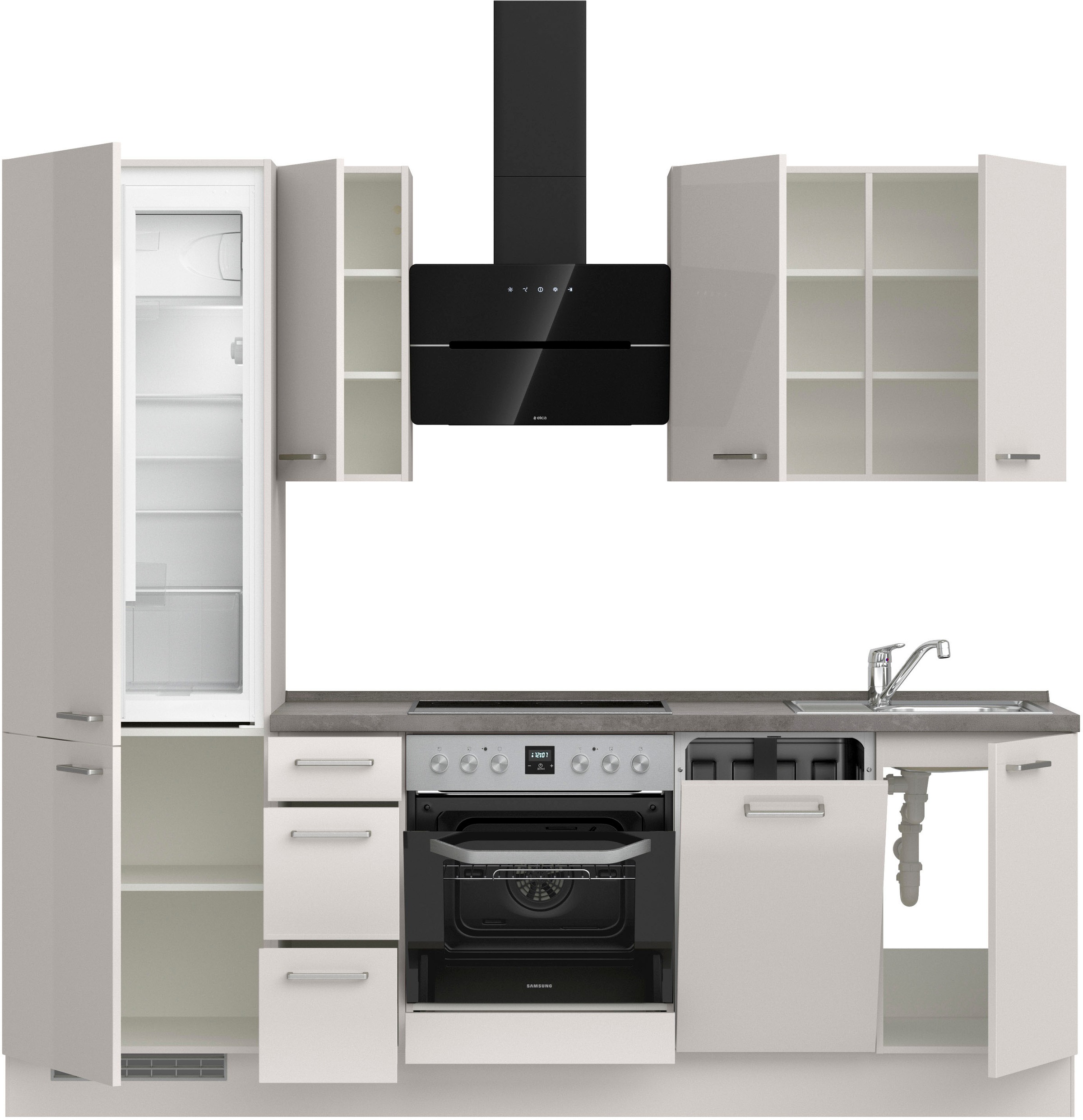 nobilia® Küchenzeile »"Flash II"«, vormontiert, Ausrichtung wählbar, Breite 240 cm, wahlw. mit E-Geräten
