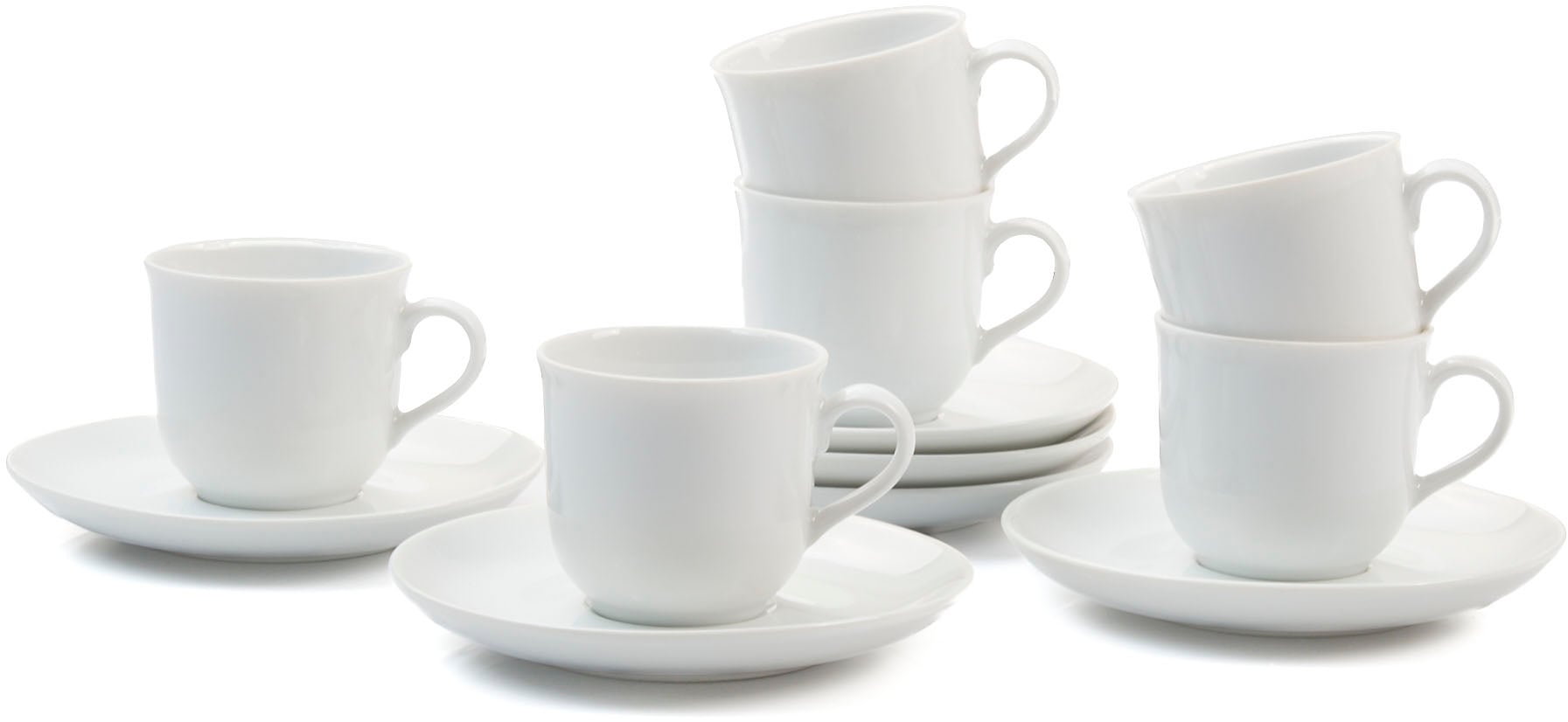 Retsch Arzberg Espressotasse »Bianca«, (Set, 12 tlg.), 6 Tassen, 6 Untertas günstig online kaufen