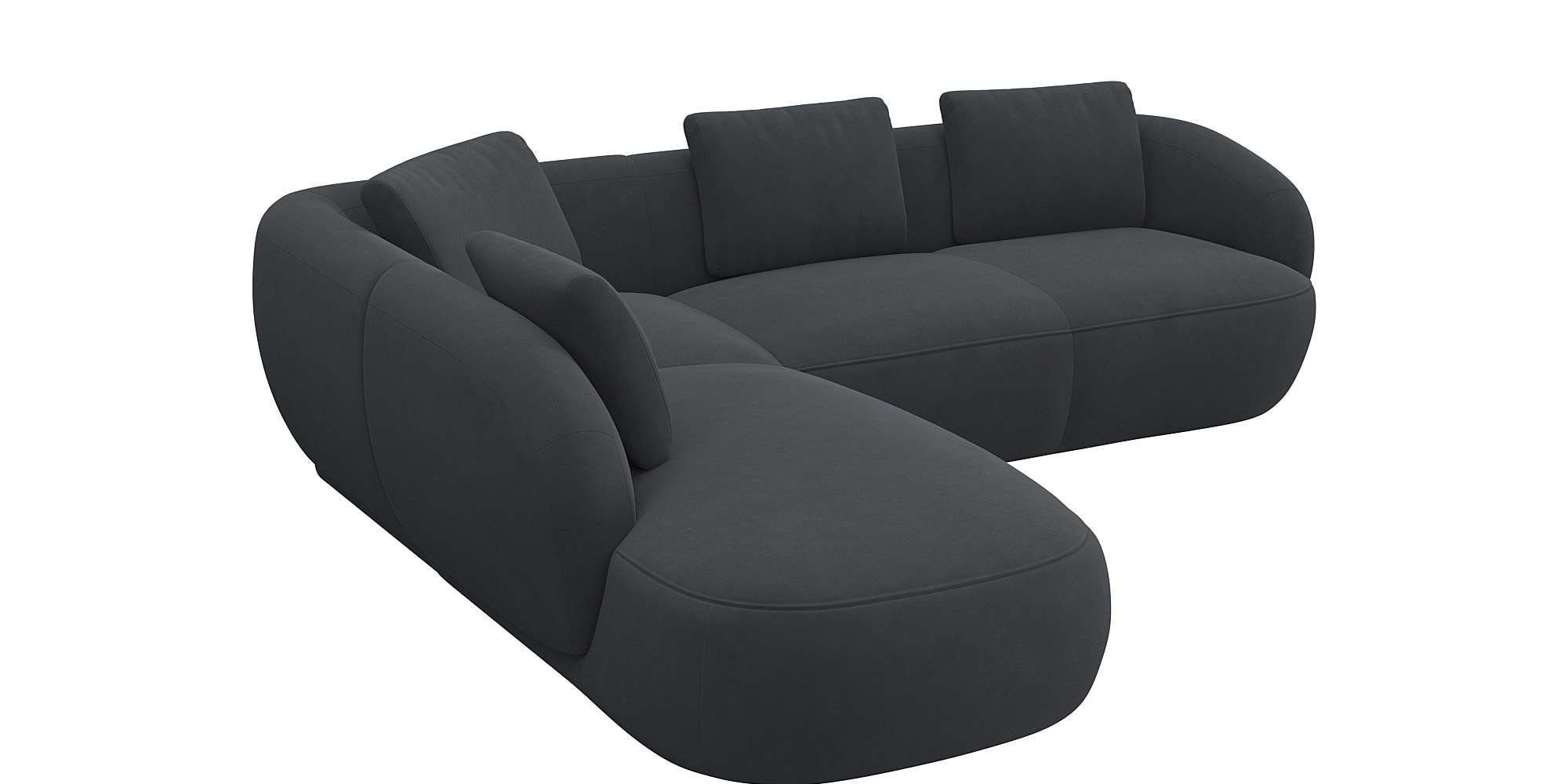 FLEXLUX Ecksofa "Torino, rund, L-Form, Sofa-Ecke mit Ottomane", Modernes, o günstig online kaufen