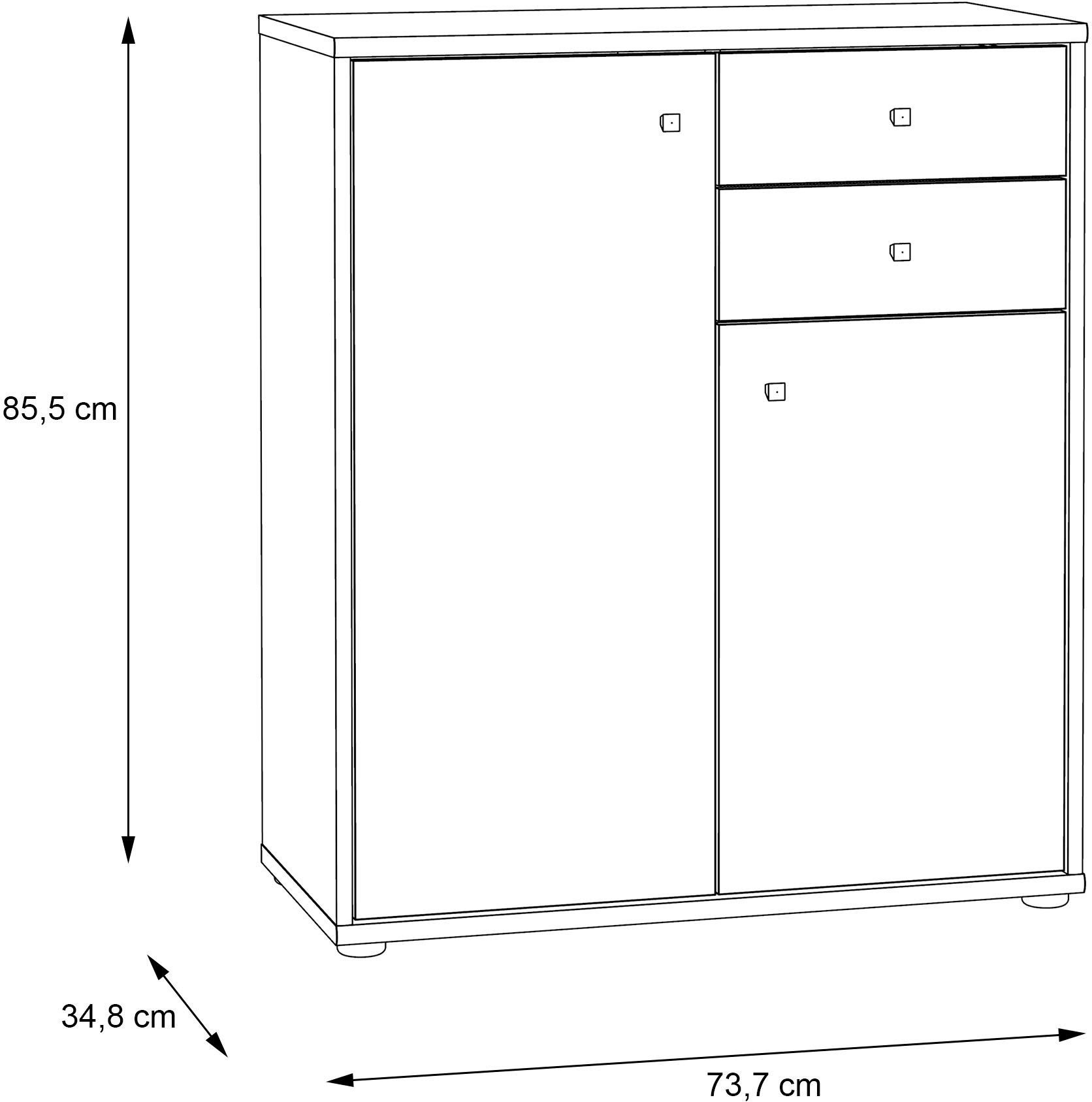 FORTE Kommode »Tempra«, Breite 73,7 cm