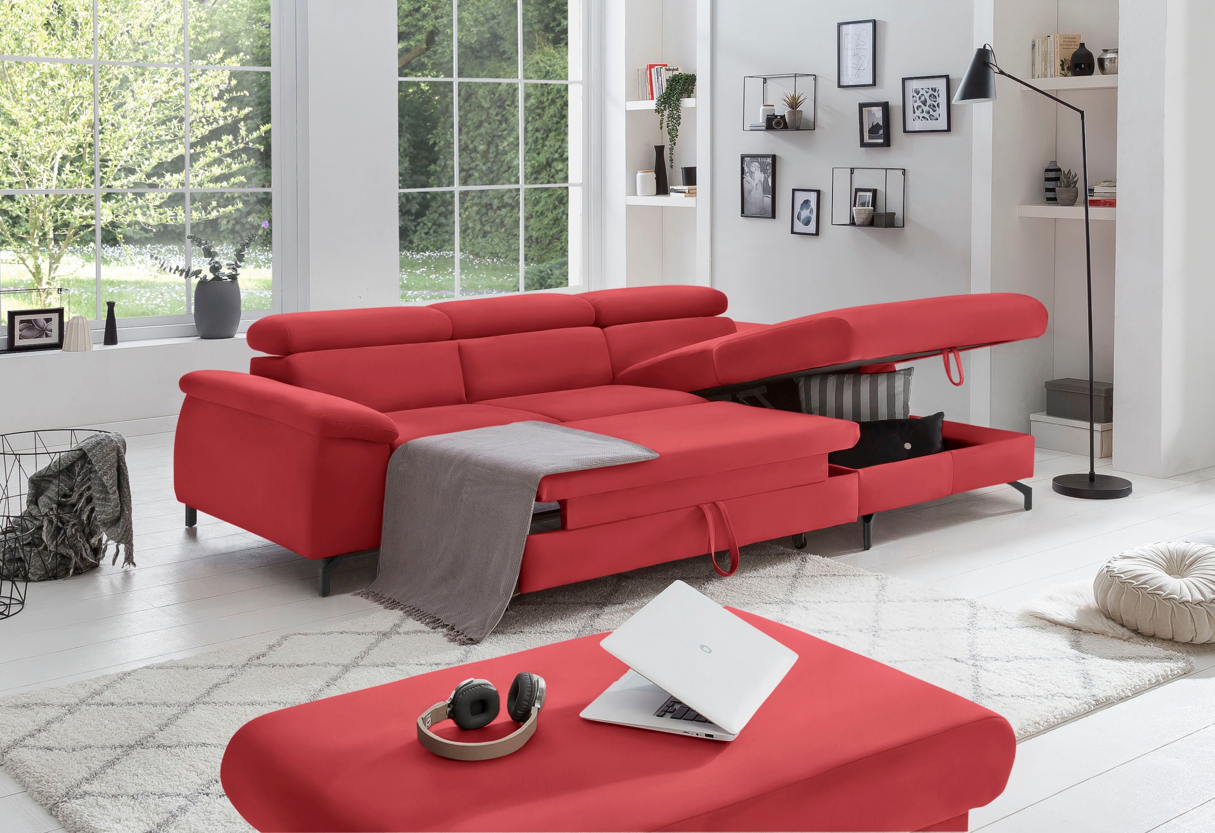 COTTA Ecksofa »Kitty L-Form«, inkl. Kopfteilverstellung, optional mit Bettfunktion u. Bettkasten
