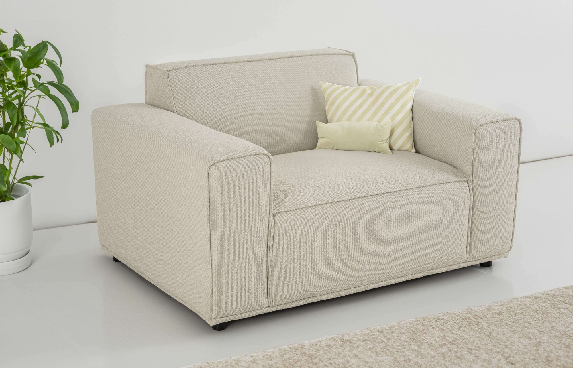 Home affaire Loveseat »Avelin, 1.5 Sitzer, 140 cm, Chenille, Struktur-Boucl günstig online kaufen