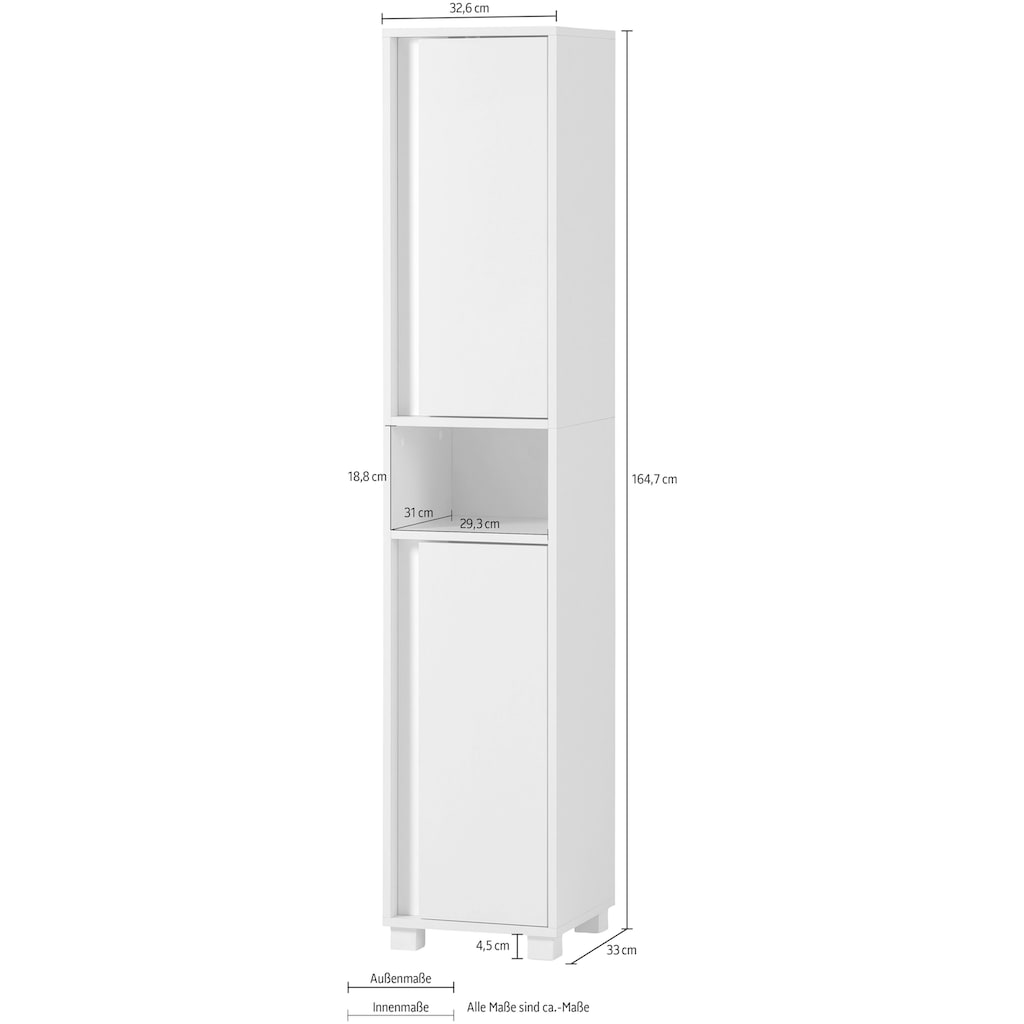 INOSIGN Badmöbel-Set »Dex«, (3 St.), bestehend aus Waschbeckenunterschrank, Hochschrank, Spiegelschrank