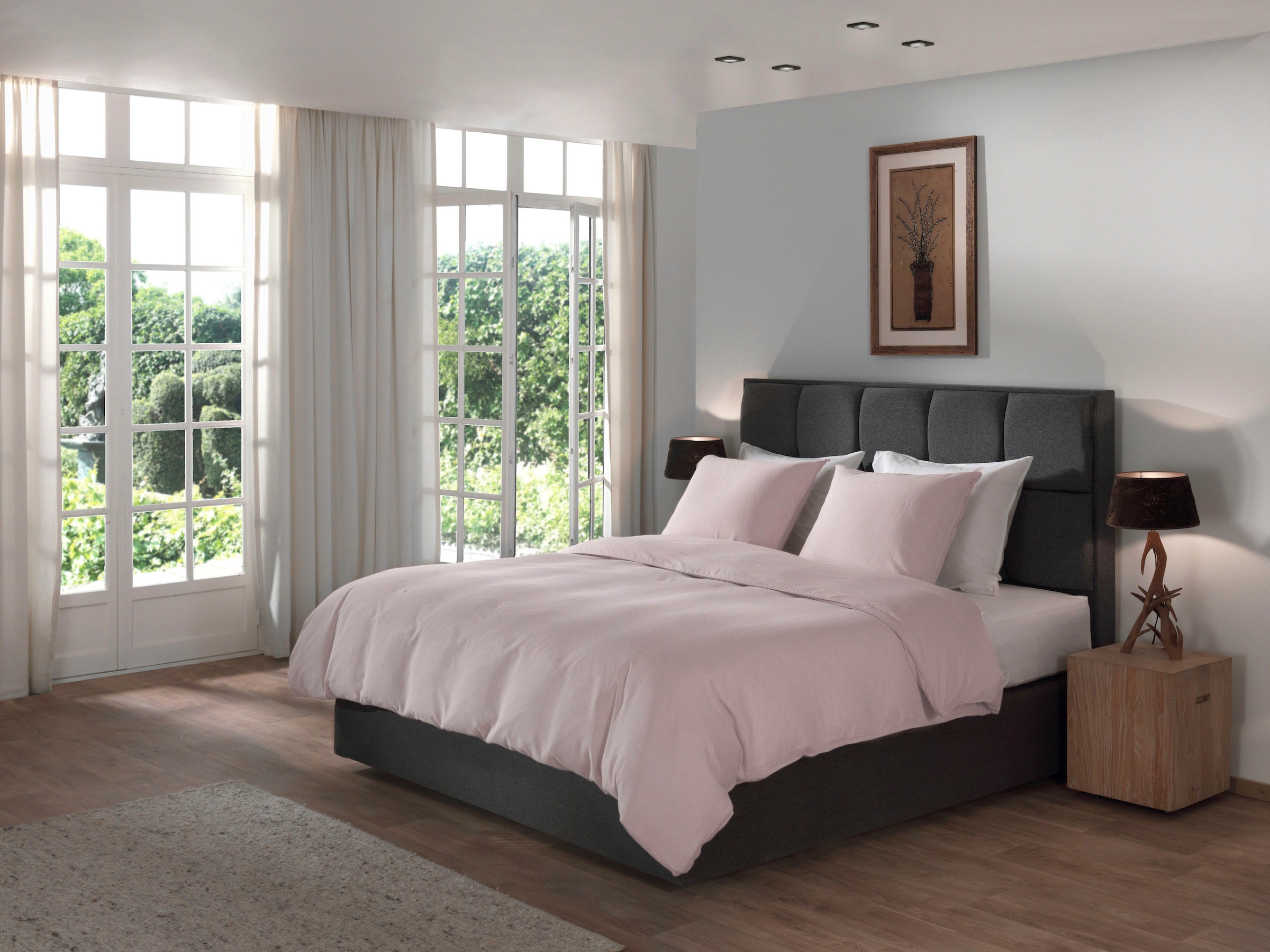 YELLOW Bettwäsche »Suite-Saint-Tropez« 2 Stk. Bettwäsche aus 55% Leinen und 45% Baumwolle, hochwertiges Perkal