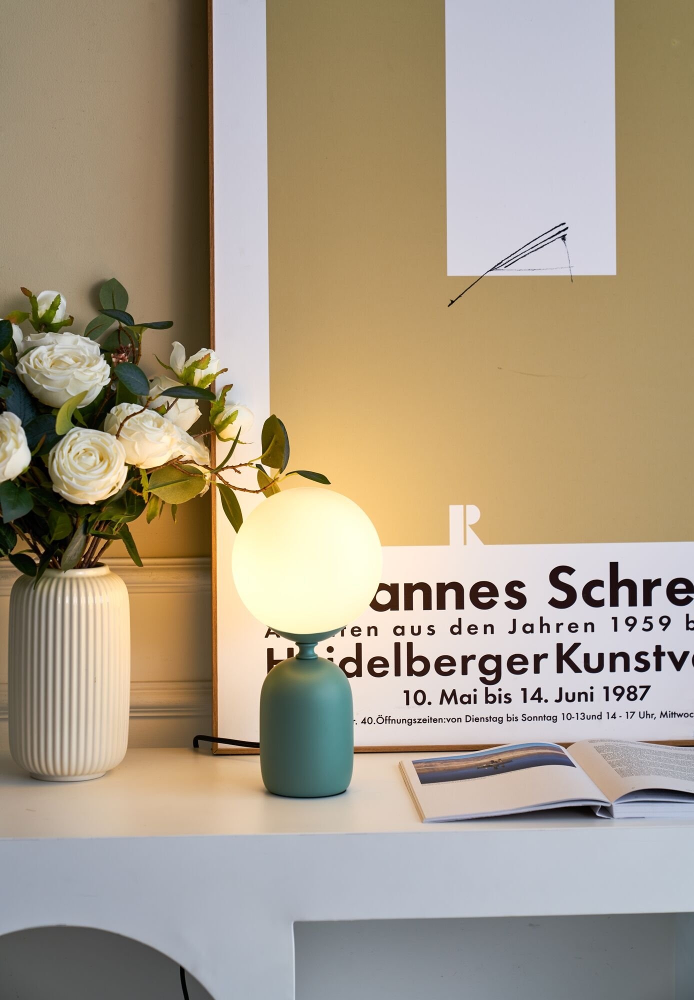 Pauleen Tischleuchte »Glowing Charm max 20W Grün/weiß Keramik«, 1 flammig, Leuchtmittel E14 | ohne Leuchtmittel, E14