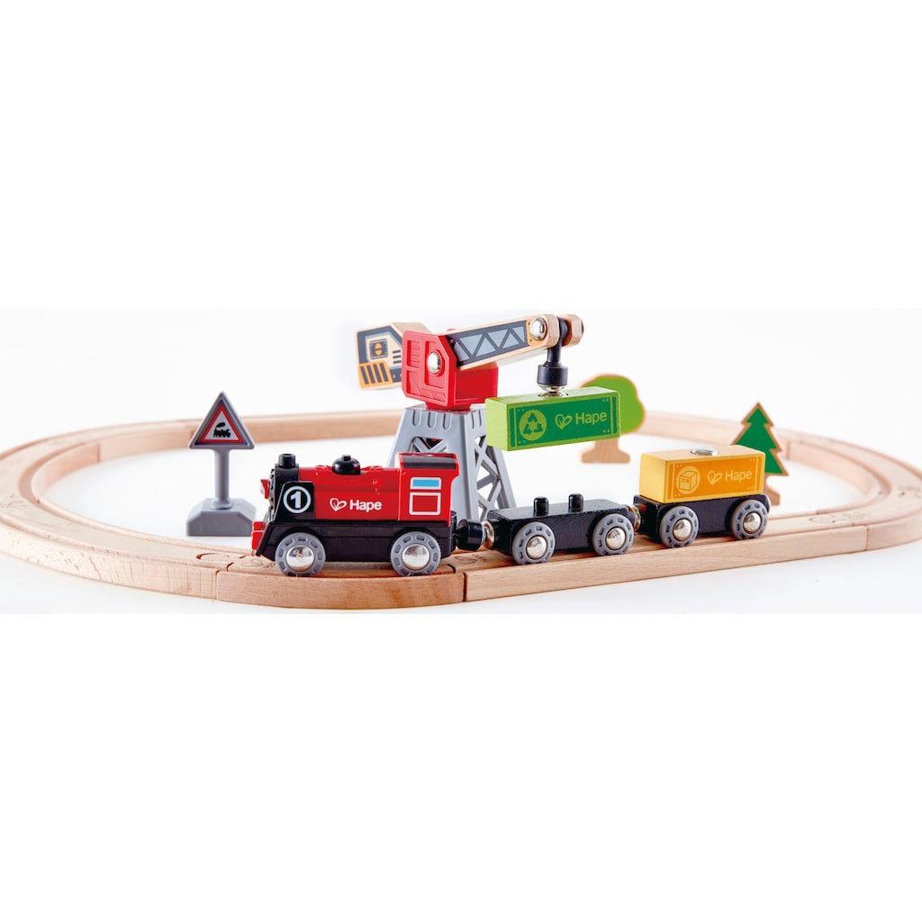 Hape Spielzeug-Eisenbahn »Eisenbahn-Set Fracht«, (Set)