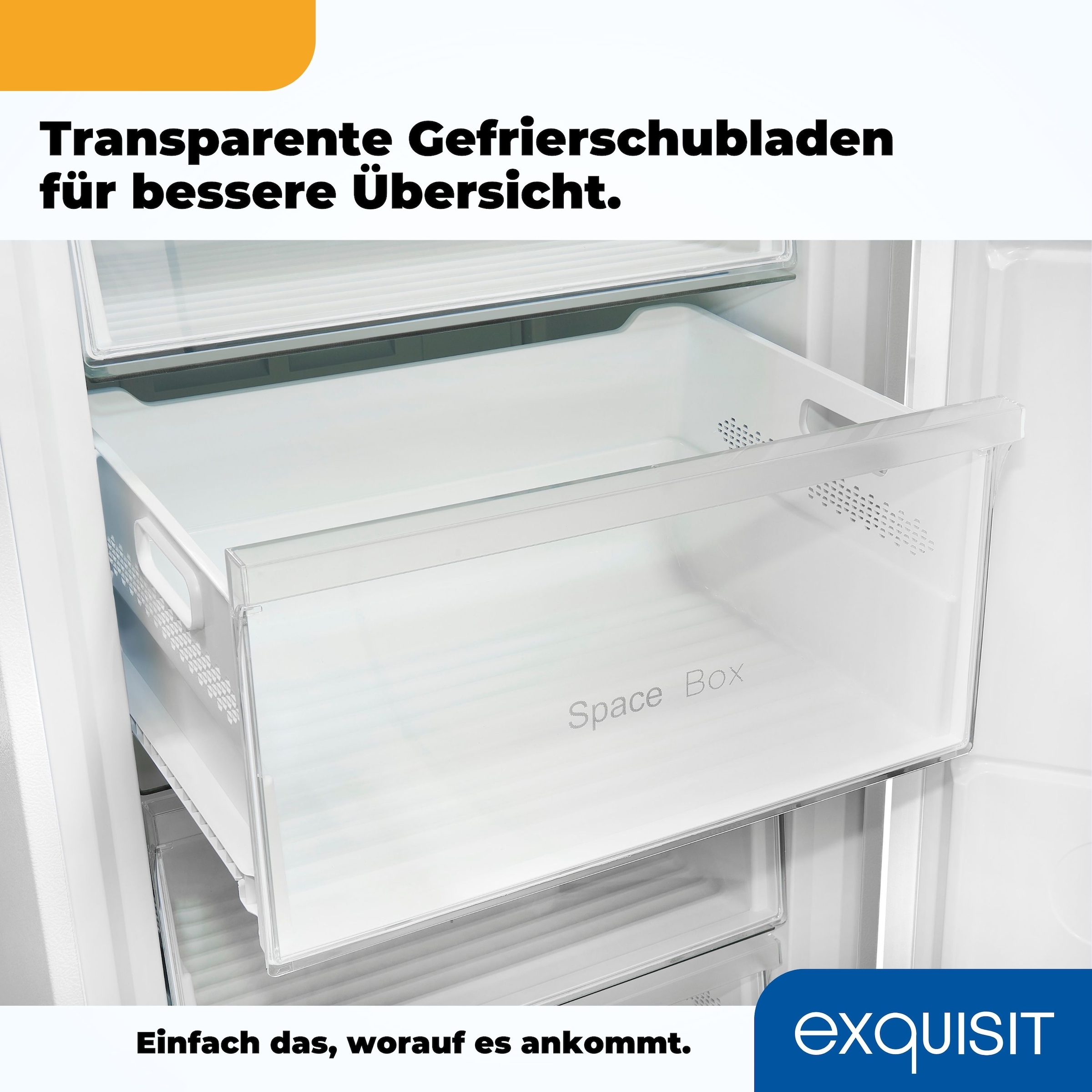 exquisit Gefrierschrank »GS380-NF-H-050E inoxlook«, 185,5 cm hoch, 71 cm breit, Türanschlag wechselbar