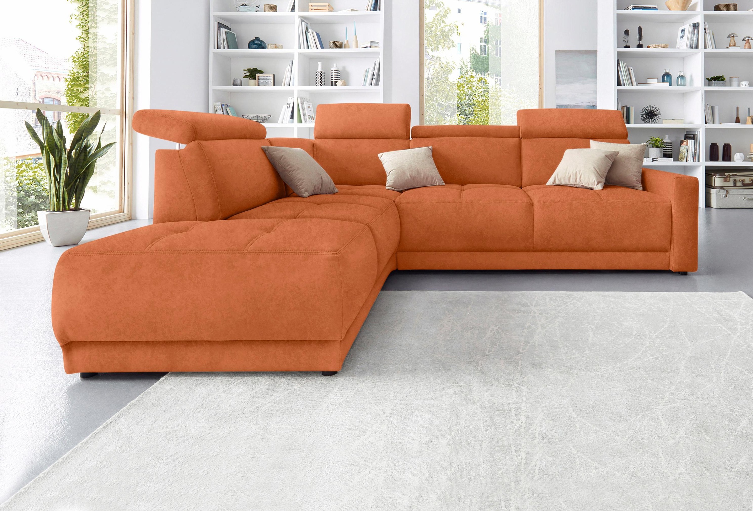 DOMO collection Ecksofa »Ava, moderne Sitzheftung mit toller Doppelnaht, ko günstig online kaufen