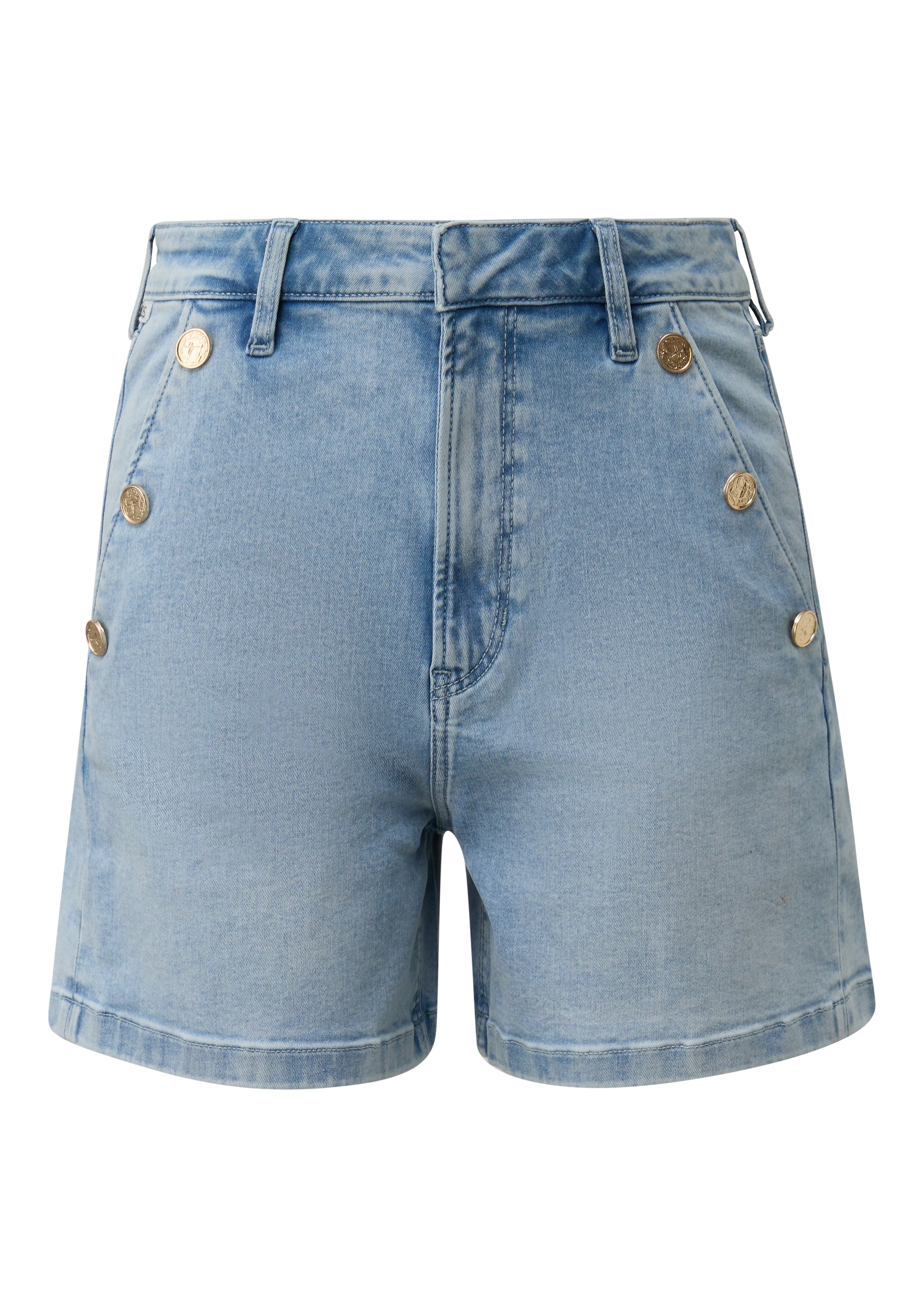 QS Shorts  Sommer-Jeans-Shorts mit Zierknöpfen
