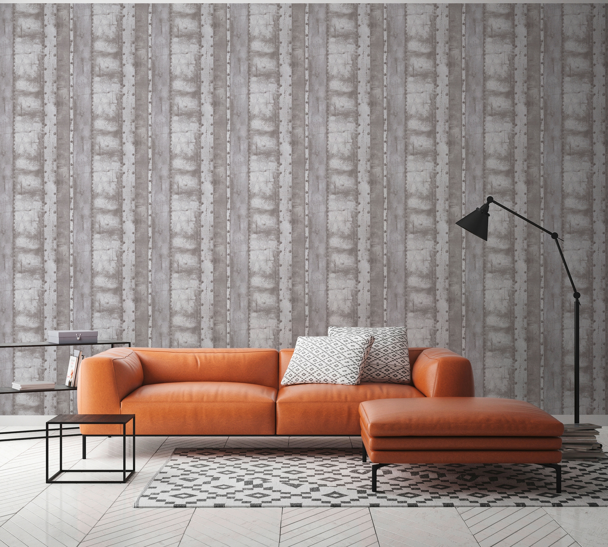 living walls Vliestapete »Industrial«, metallic-Metall-Effekte-gemustert, Metall Tapete Vintage Metalloptik Tapeten Wohnzimmer Schlafzimmer Flur