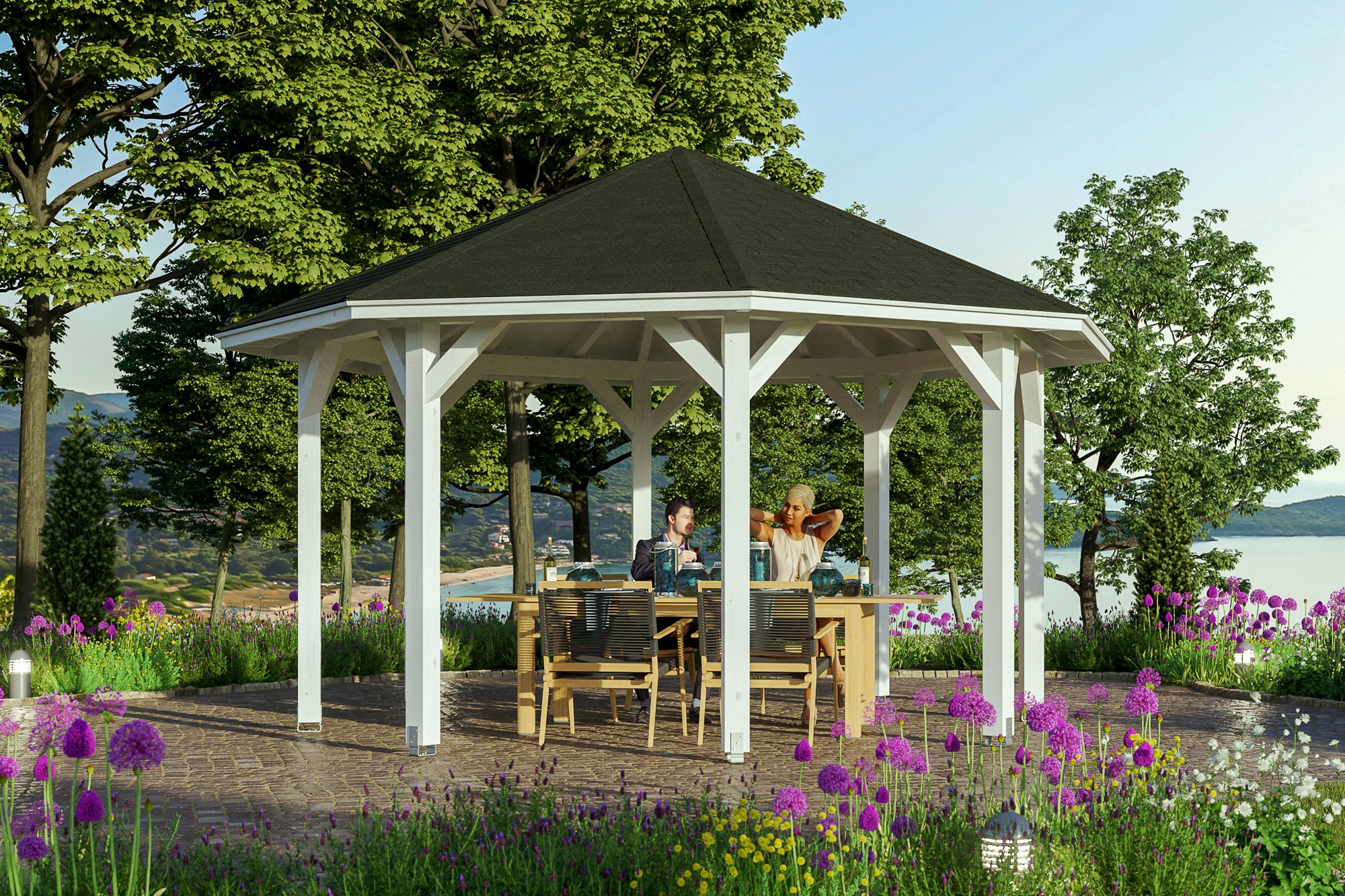 Skanholz Holzpavillon »Nice 2«, Leimholz, 399 x 399 cm