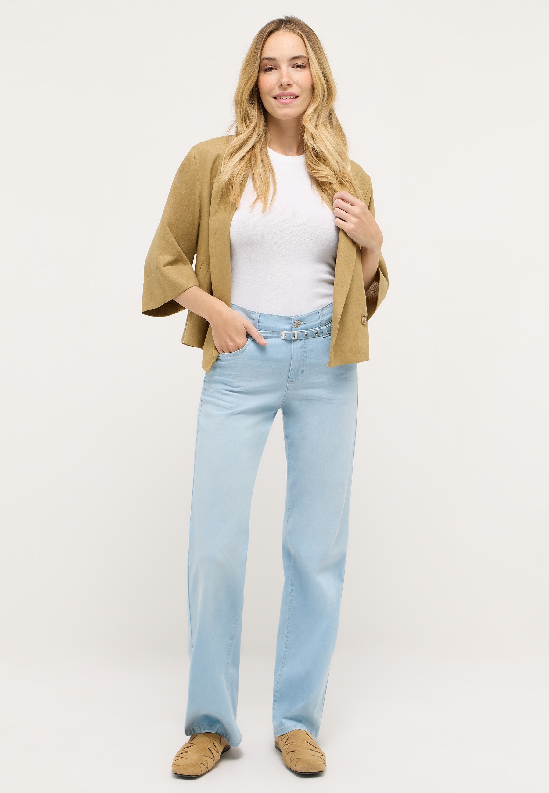 ANGELS 5-Pocket-Jeans »Liz City« mit Gürtel, Relaxed Fit