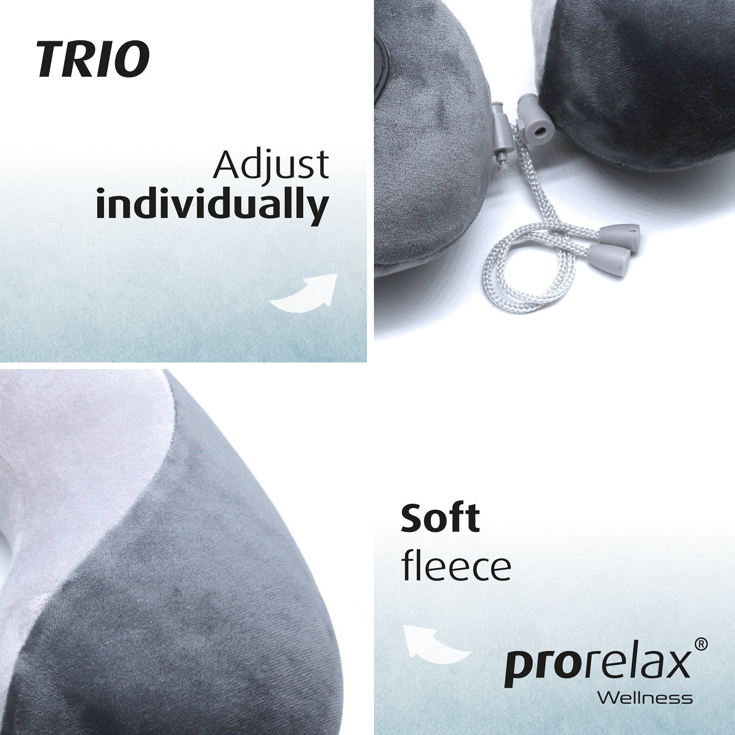 prorelax EMS-Gerät »EMS Massagekissen TRIO mit Wärmefunktion grau«, (3 tlg., 1 Massagekissen, 1 Elektrodenset, 1 USB-Kabel), akkubetrieben, inkl. 2 Elektroden-Pads